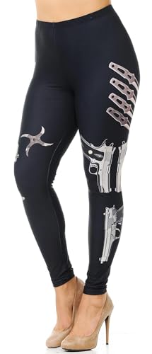 Creamy Soft Mission Impossible Plus Size Leggings (One Size Plus,Black)
