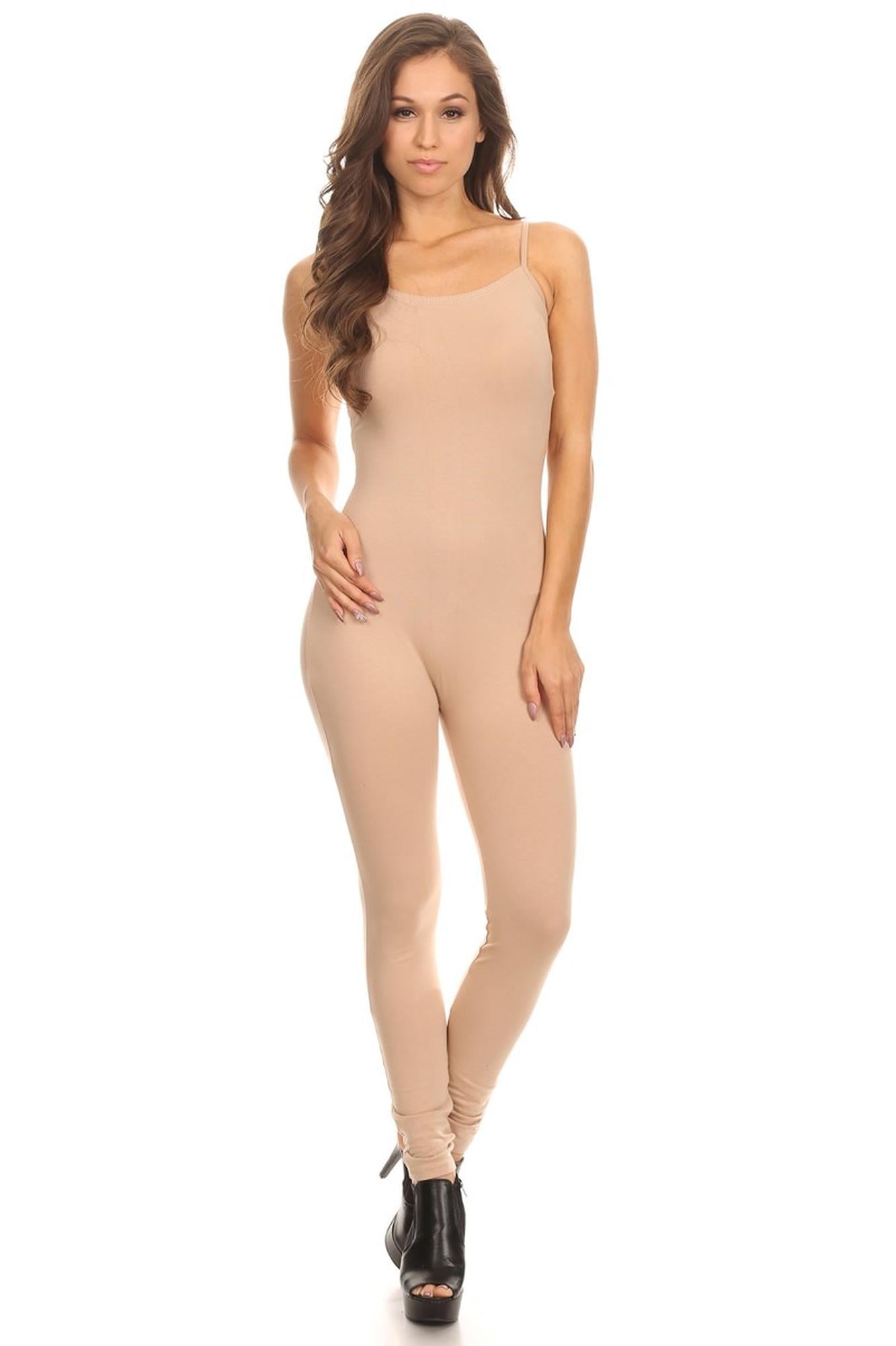 USA Basic Cotton Spaghetti Strap Jumpsuit