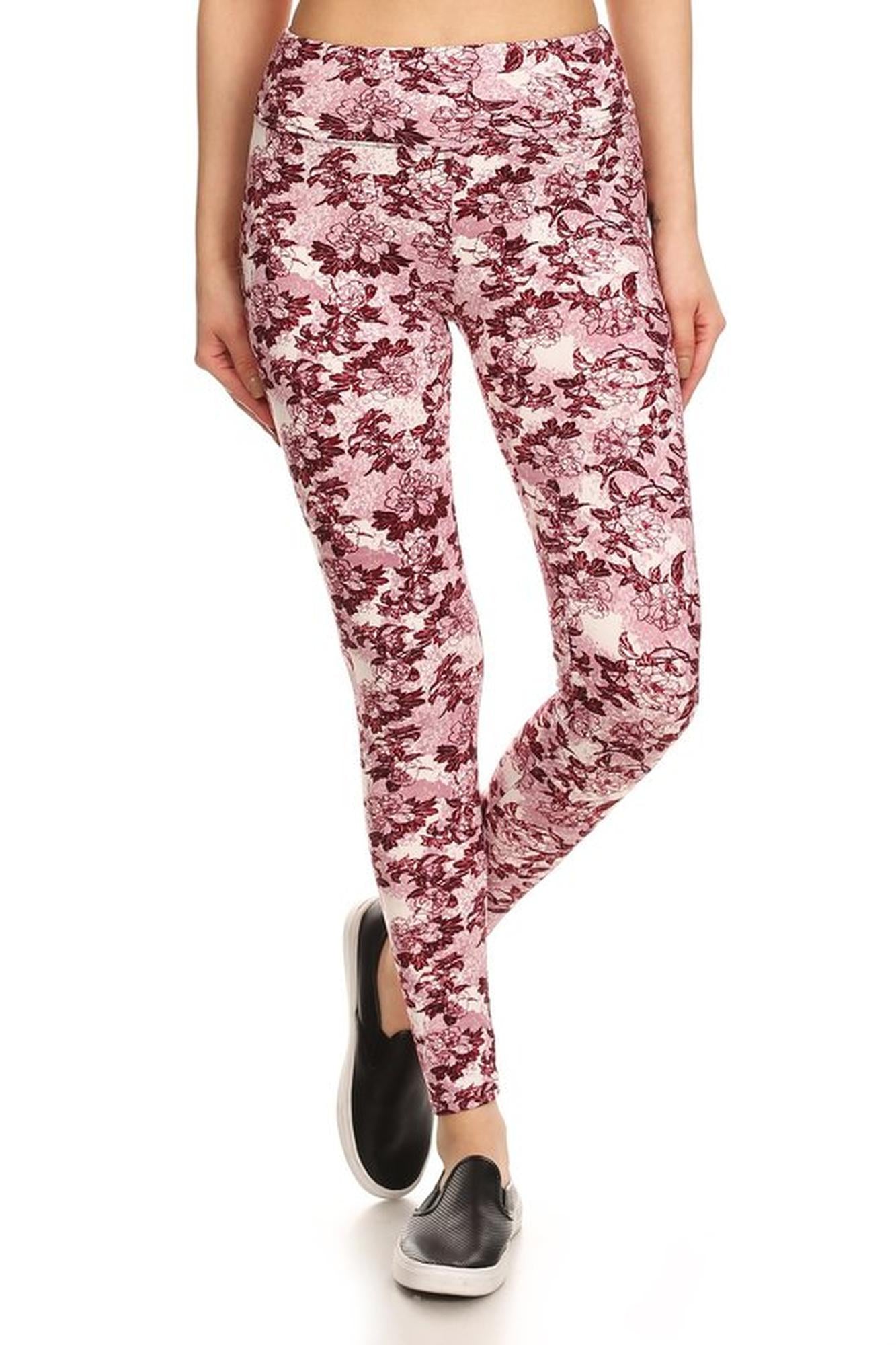 Brushed High Waisted Rosetta Rose Sport Leggings