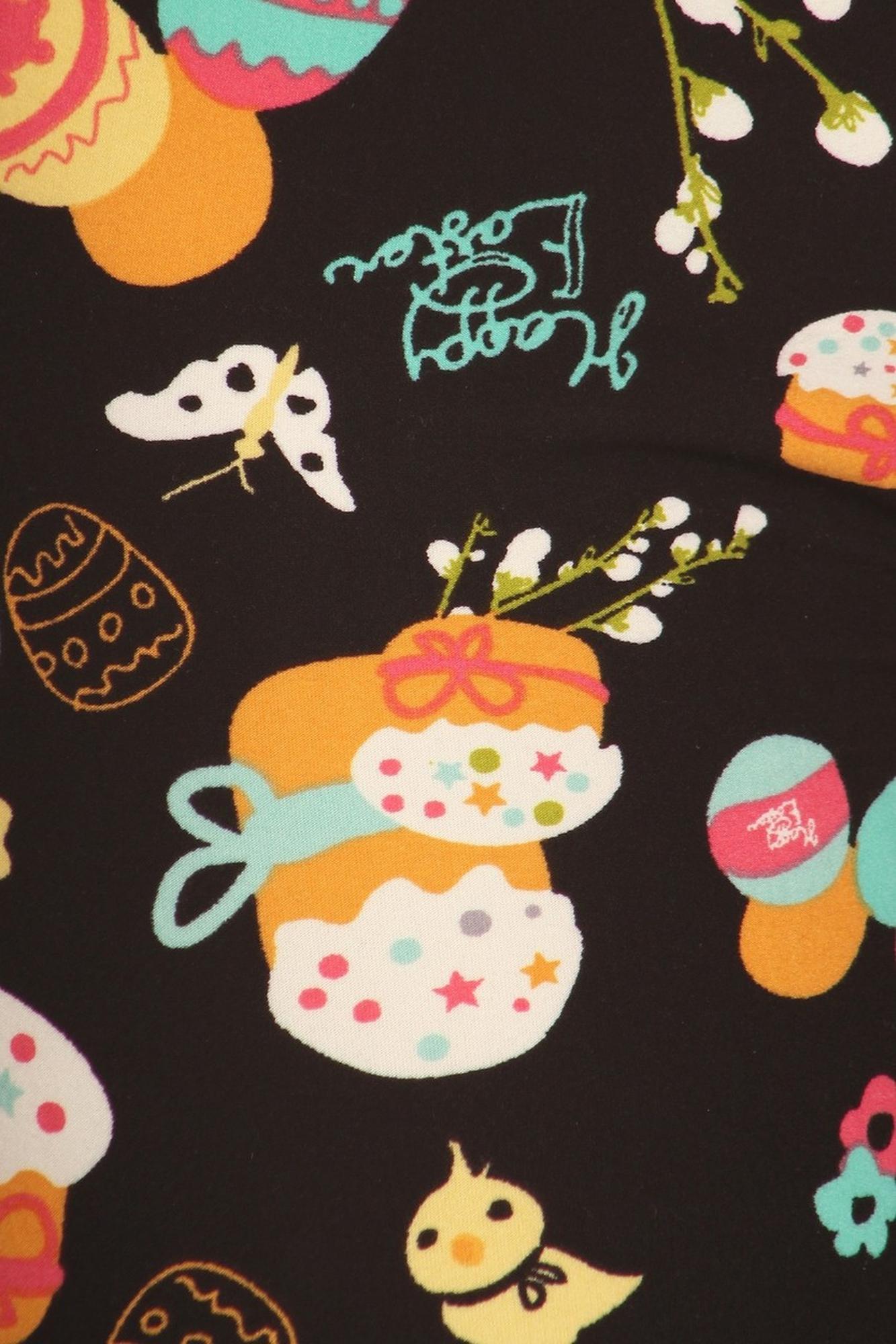 Buttery Soft Easter Extravaganza Plus Size Capris (One Size Plus,Multi Color Bold)