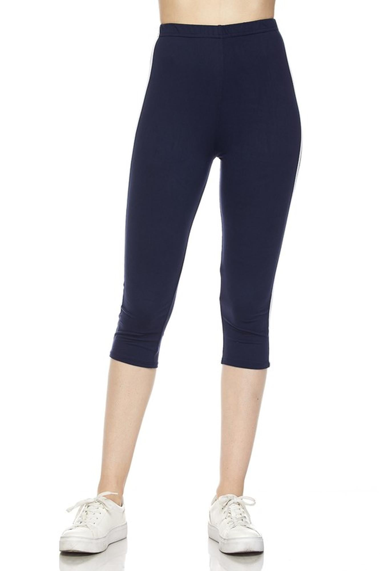 Sport Stripe Basic Plus Size Capris