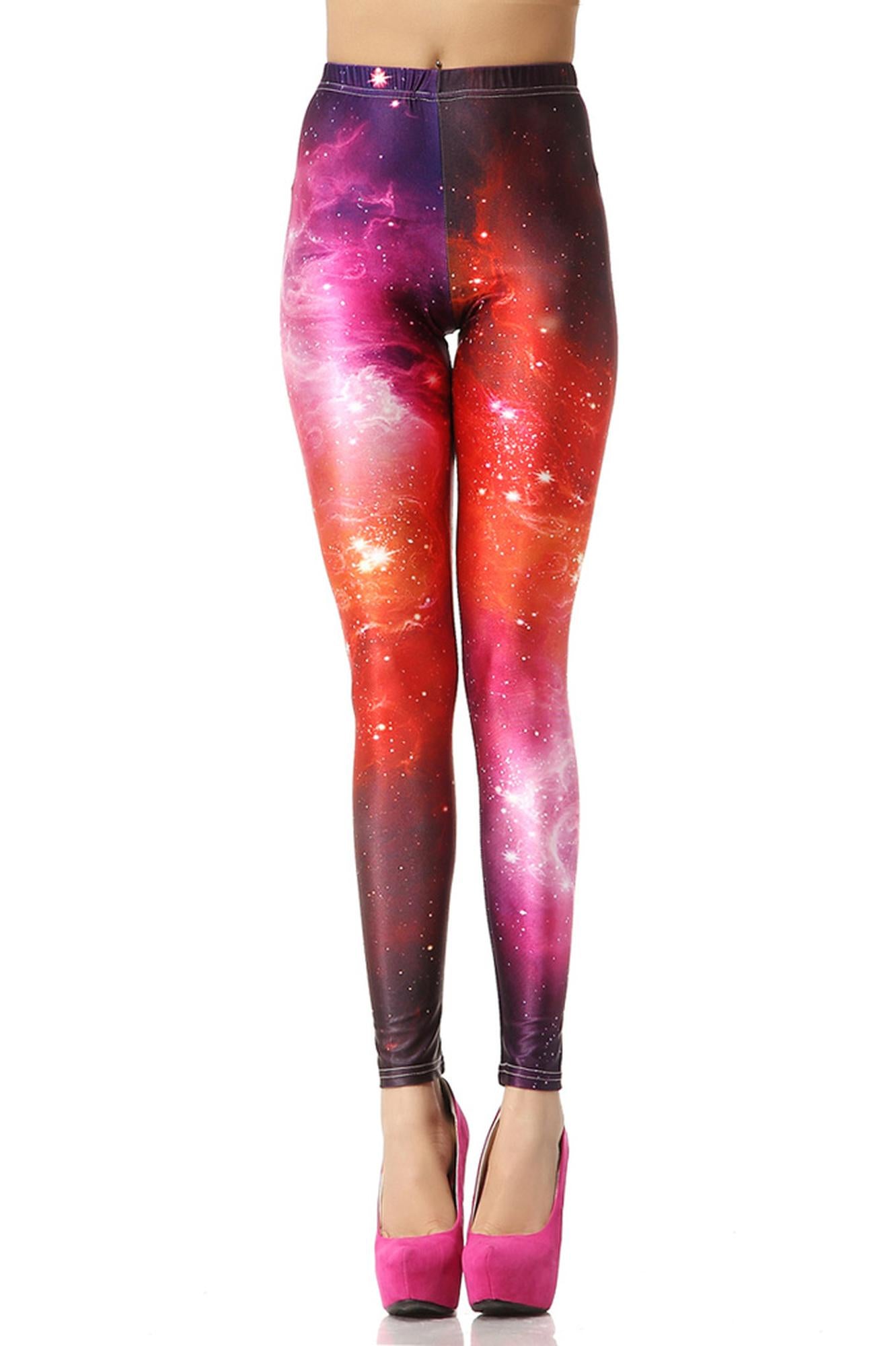 Premium Graphic Print Ruby Color Blast Cosmos Leggings