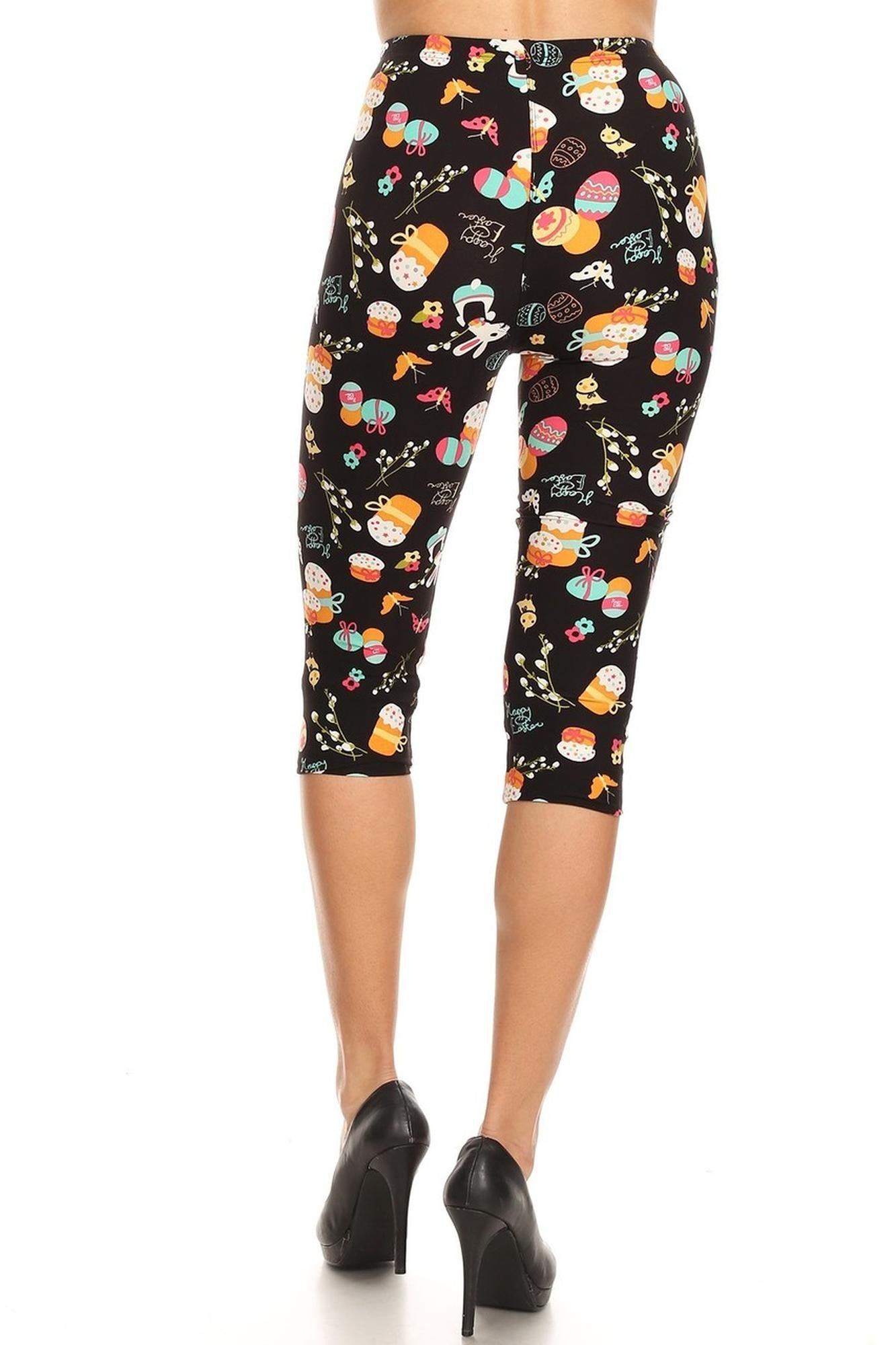 Buttery Soft Easter Extravaganza Plus Size Capris (One Size Plus,Multi Color Bold)