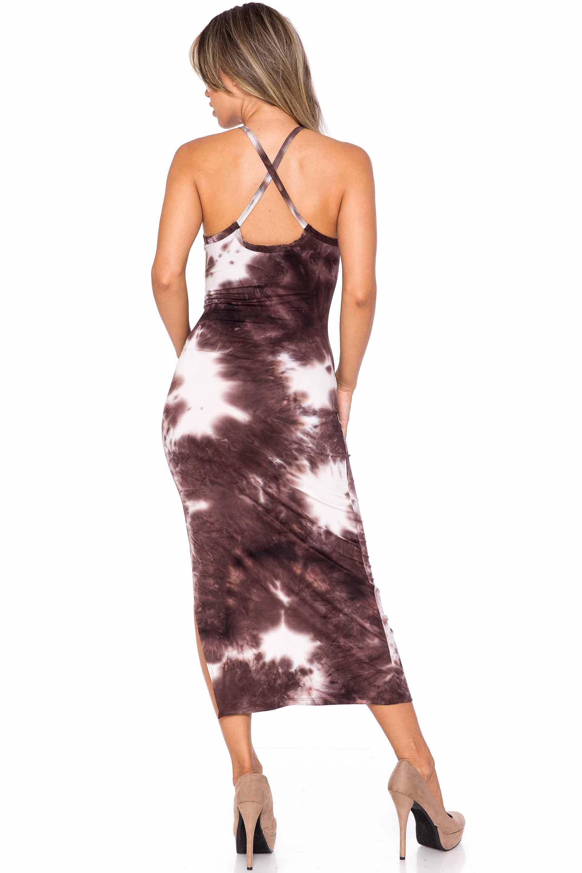 Buttery Smooth X Back Side Slit Tie Dye Summer Dress