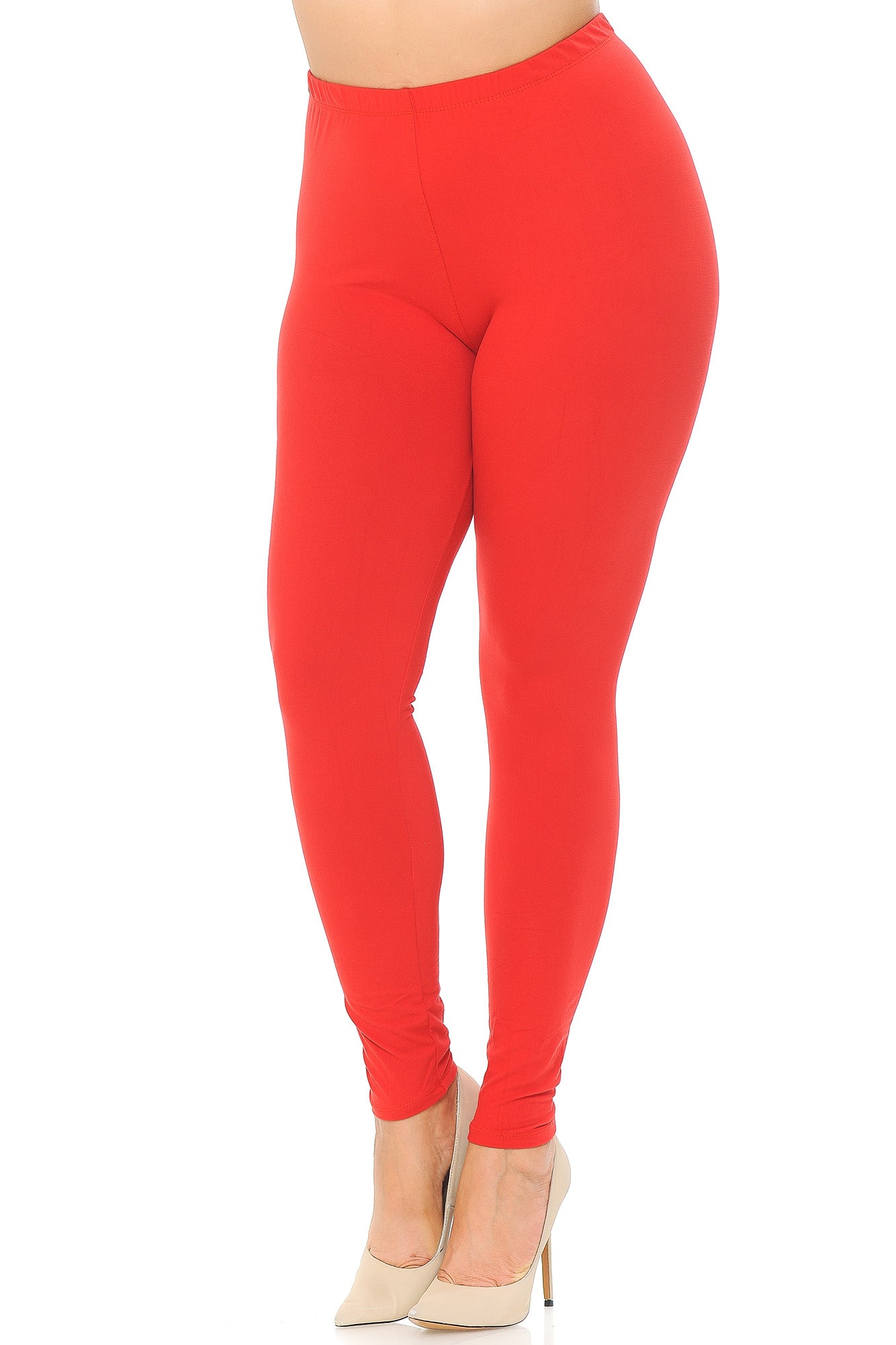 Buttery Smooth Basic Solid Extra Plus Size Leggings - 3X-5X - EEVEE