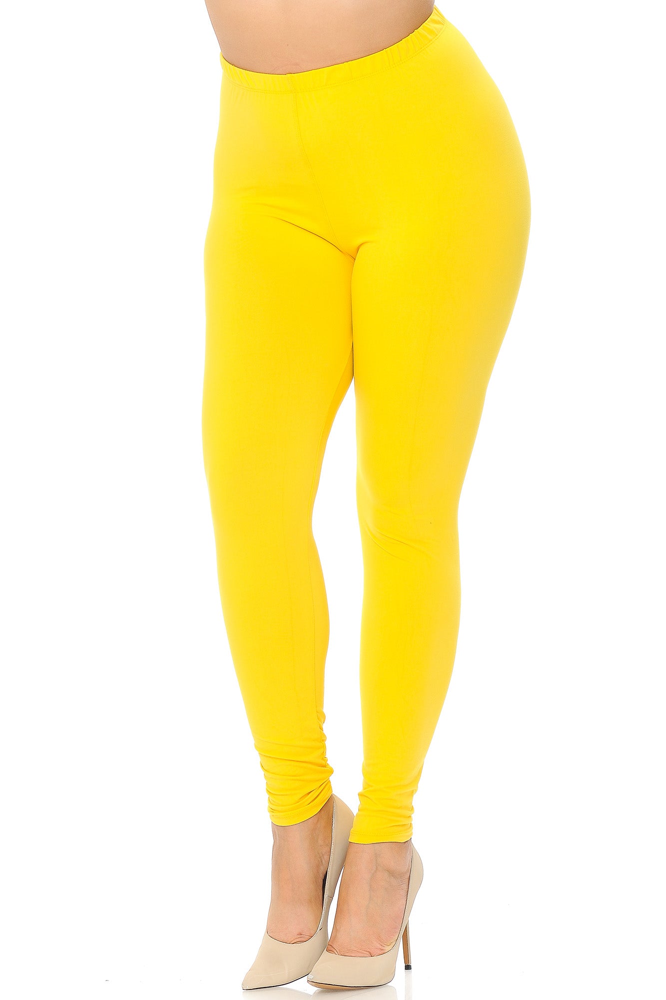 Buttery Smooth Basic Solid Extra Plus Size Leggings - 3X-5X - EEVEE
