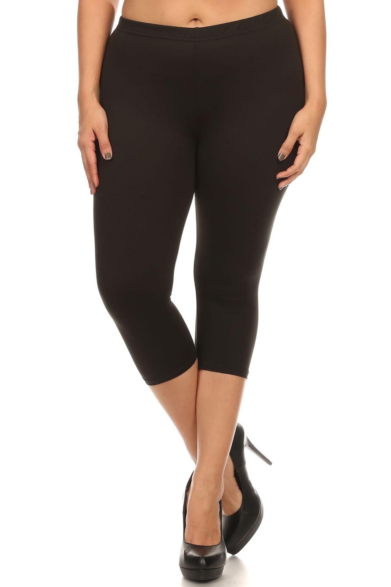 Buttery Smooth Solid Basic Extra Plus Size Capris | 3X|5X | New Mix