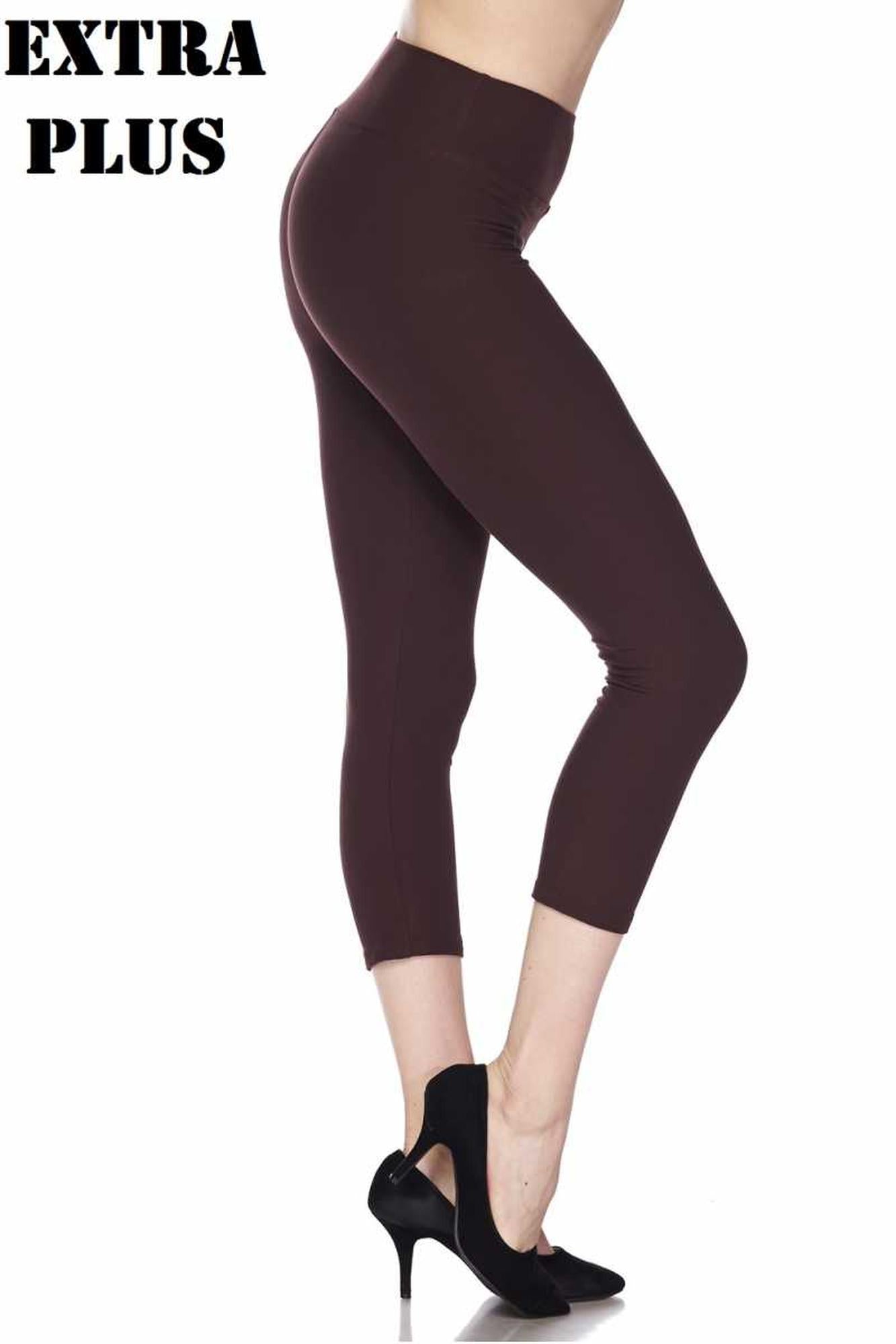 Brushed Basic Solid High Waisted Extra Plus Size Capris | 3 Inch | 3X|5X | New Mix