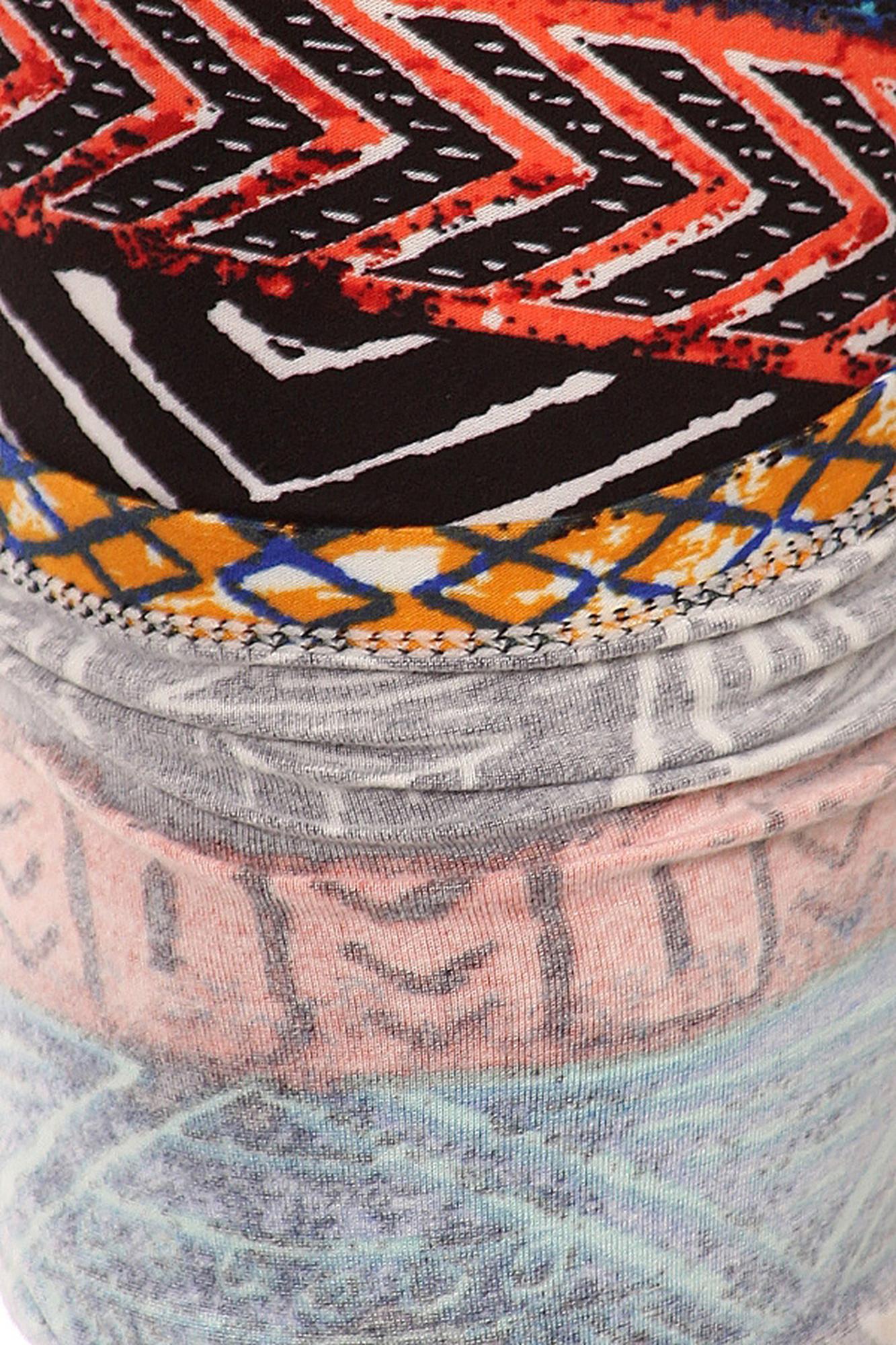 Buttery Soft Tulum Tribal Plus Size Leggings - 3X - 5X (One Size Plus,Multi Color Bold)