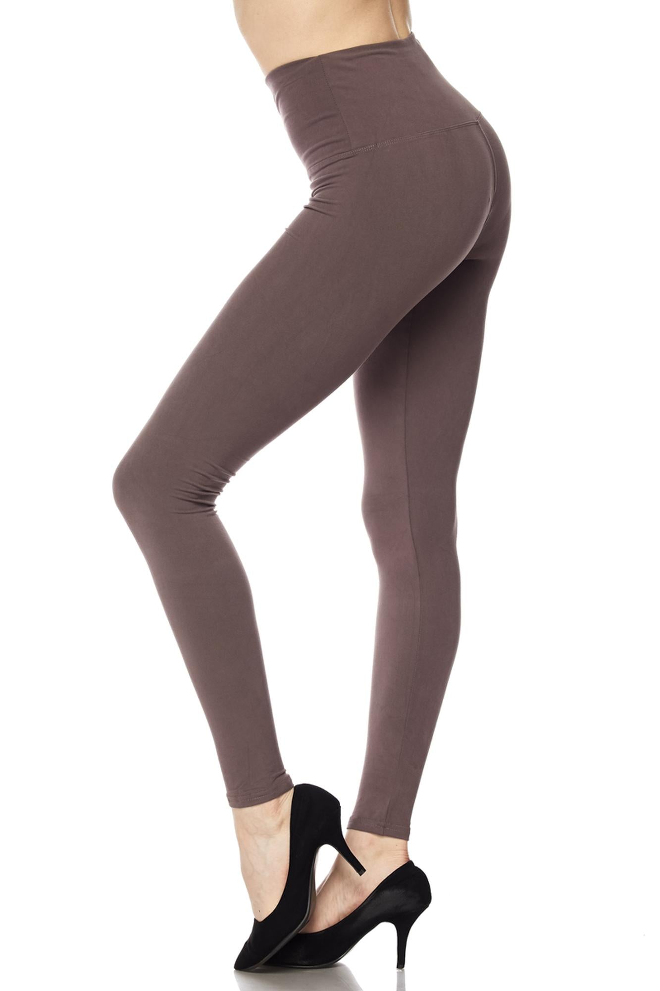 Buttery Smooth Basic Solid High Waisted Extra Plus Size Leggings - 5 Inch - 3X-5X