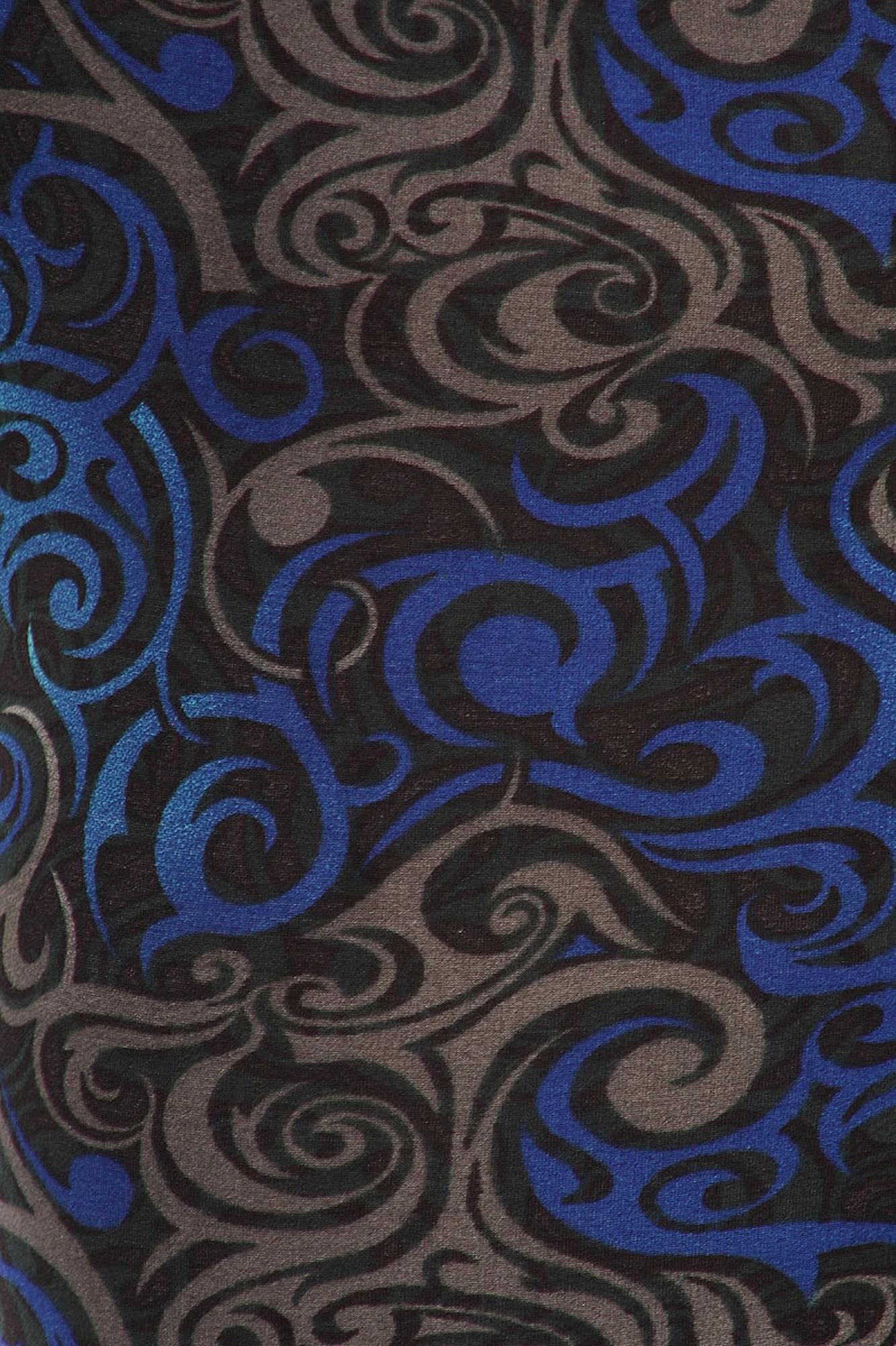 Buttery Soft Blue Tangled Swirl Extra Plus Size Leggings - 3X-5X (XPlus One Size,Blue)