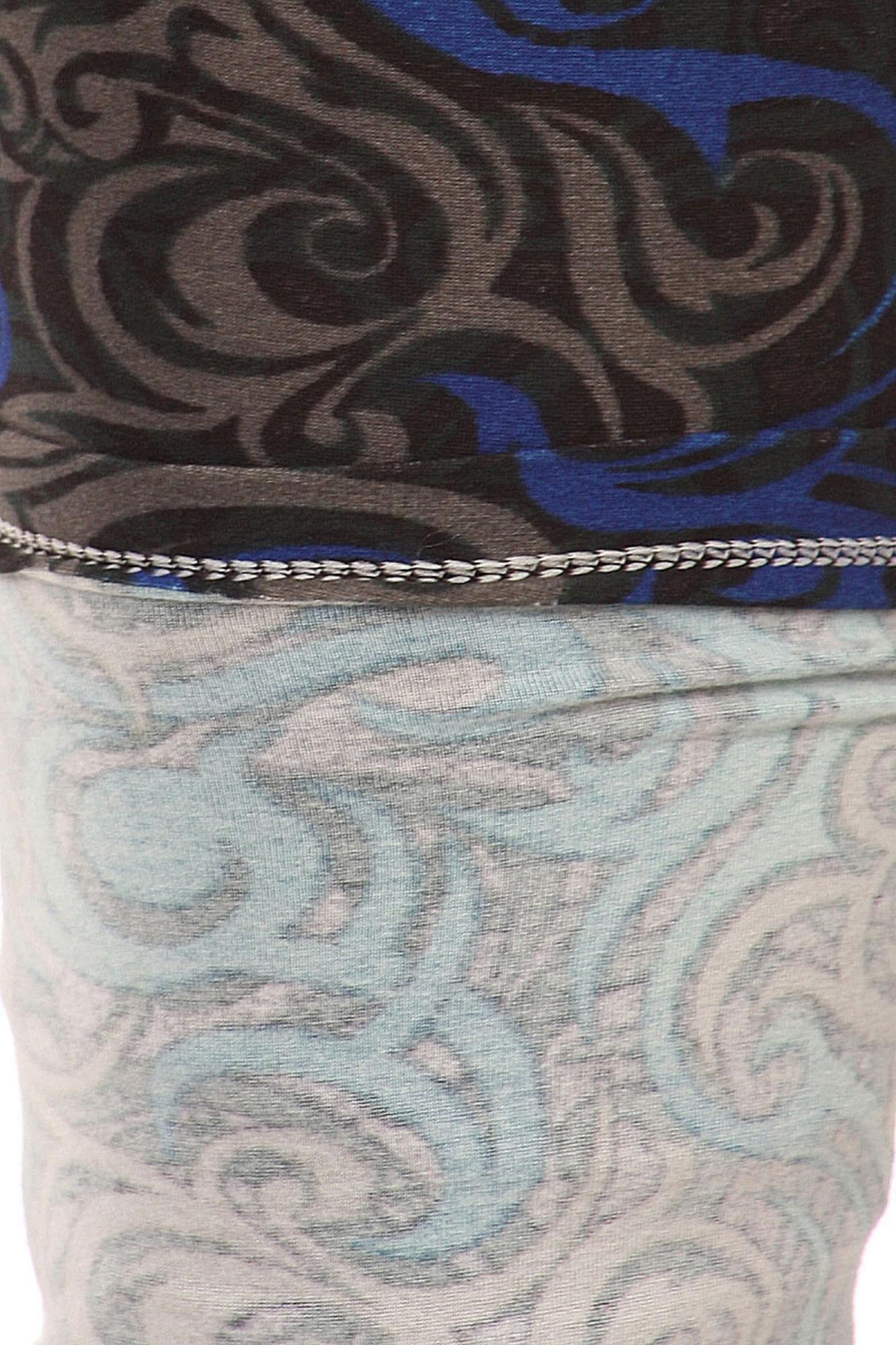 Buttery Soft Blue Tangled Swirl Extra Plus Size Leggings - 3X-5X (XPlus One Size,Blue)