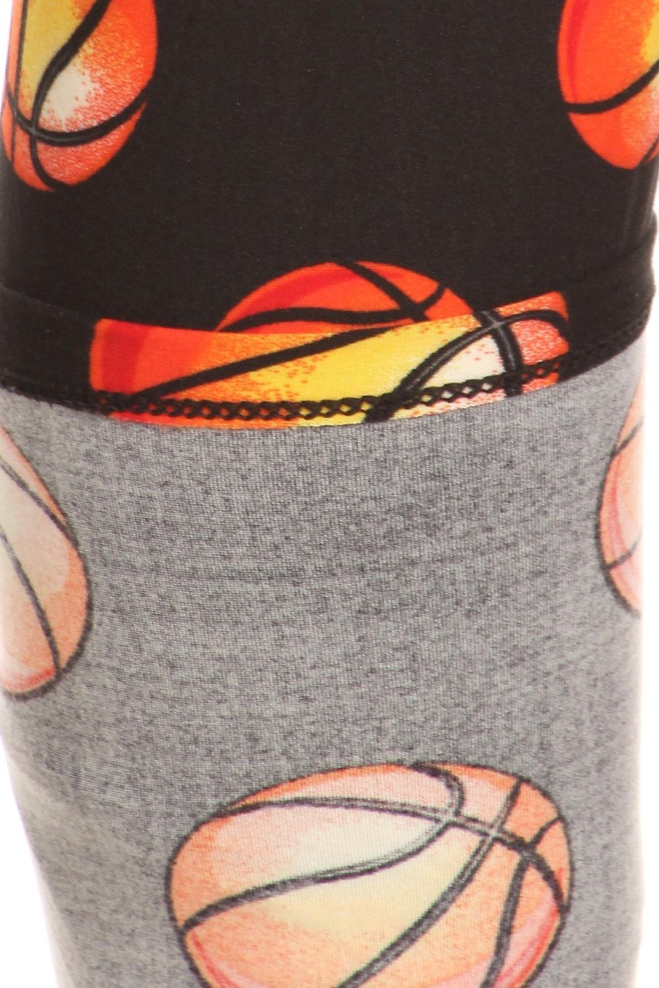 Buttery Soft Basketball Plus Size Leggings - 3X-5X (One Size Plus,Orange)