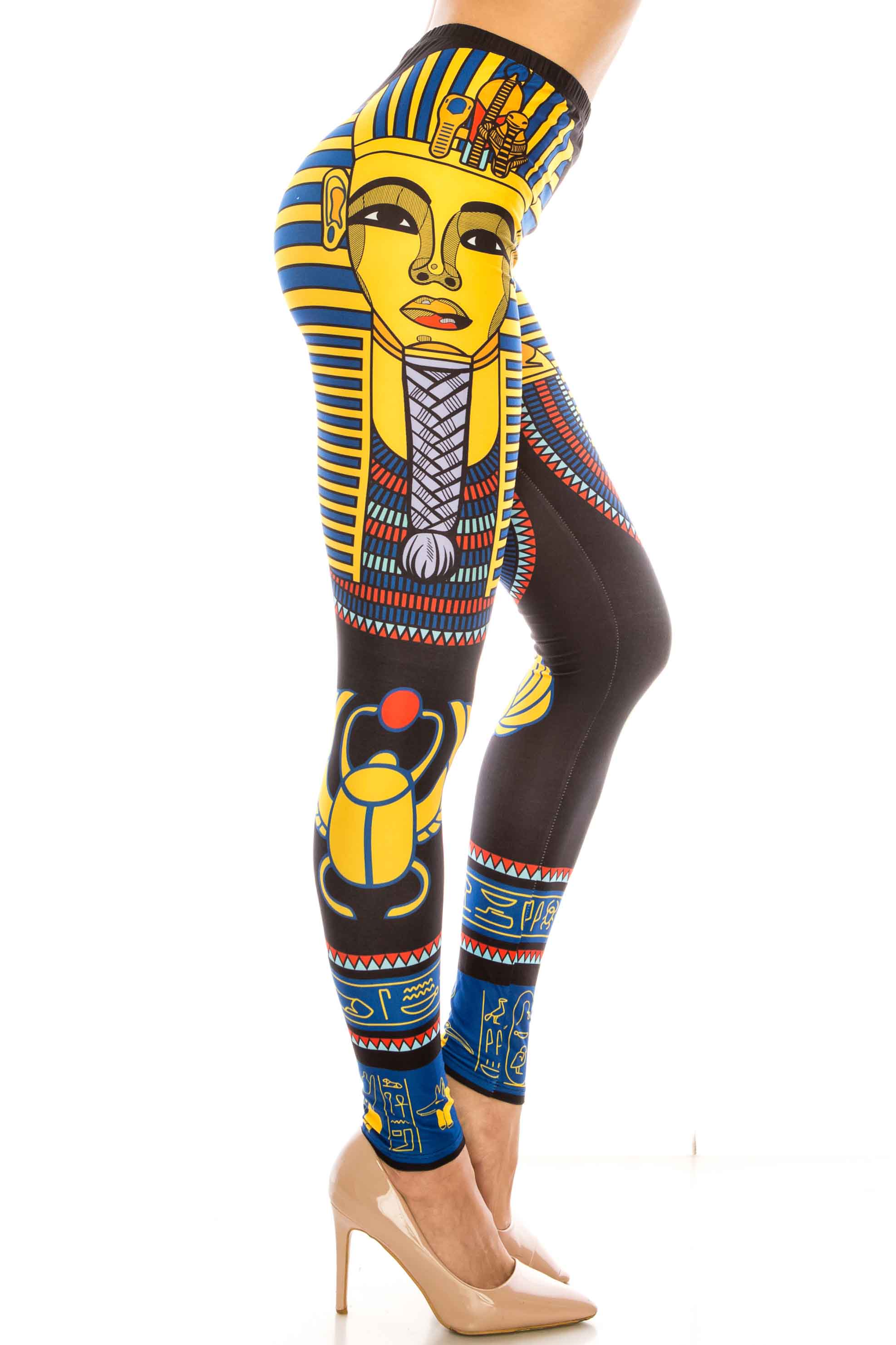 Creamy Soft King Tut Extra Plus Size Leggings - 3X-5X - USA Fashion (XPlus One Size,Yellow)