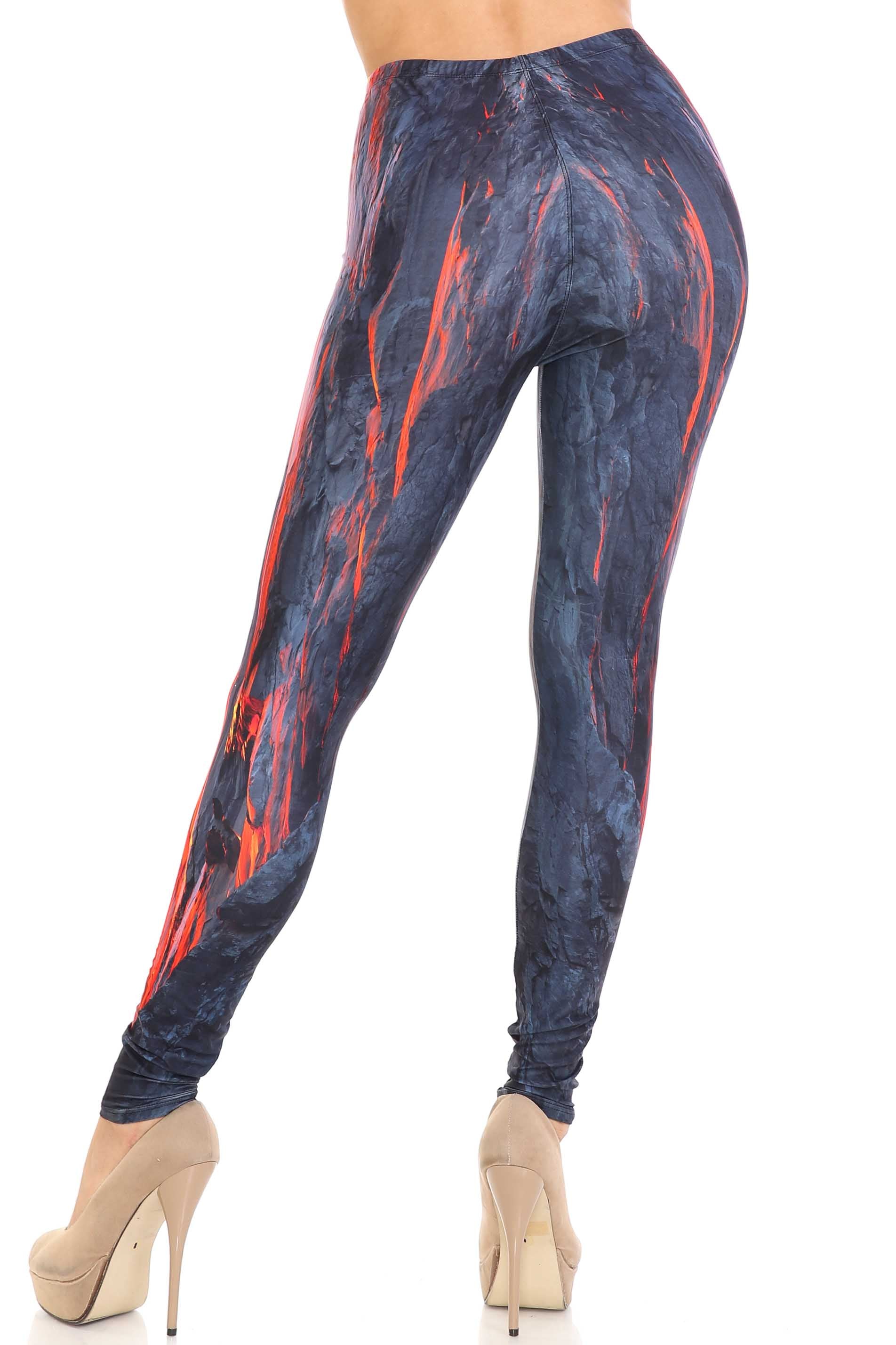 Creamy Soft Hot Lava Extra Plus Size Leggings - 3X-5X - By USA Fashion (XPlus One Size,Charcoal)
