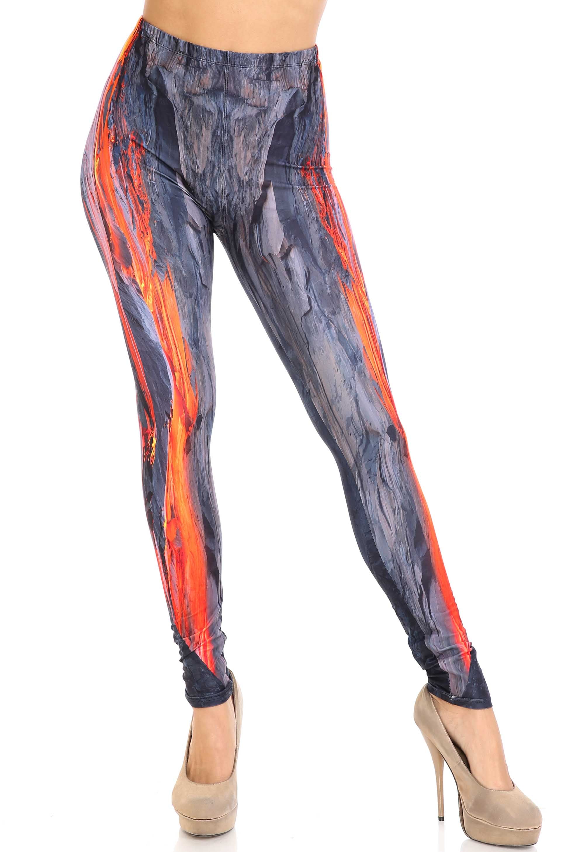 Creamy Soft Hot Lava Extra Plus Size Leggings - 3X-5X - By USA Fashion (XPlus One Size,Charcoal)