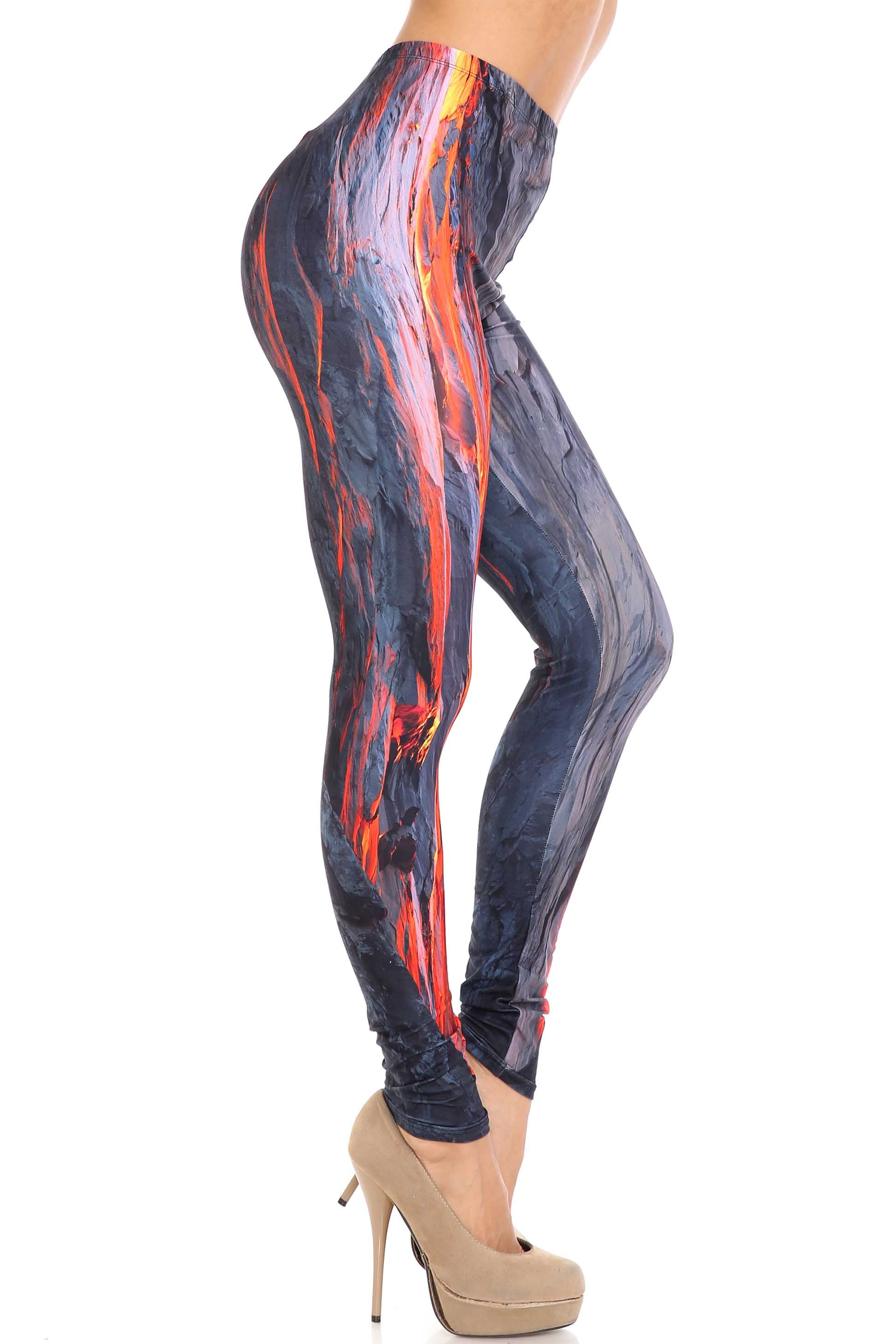 Creamy Soft Hot Lava Extra Plus Size Leggings - 3X-5X - By USA Fashion (XPlus One Size,Charcoal)