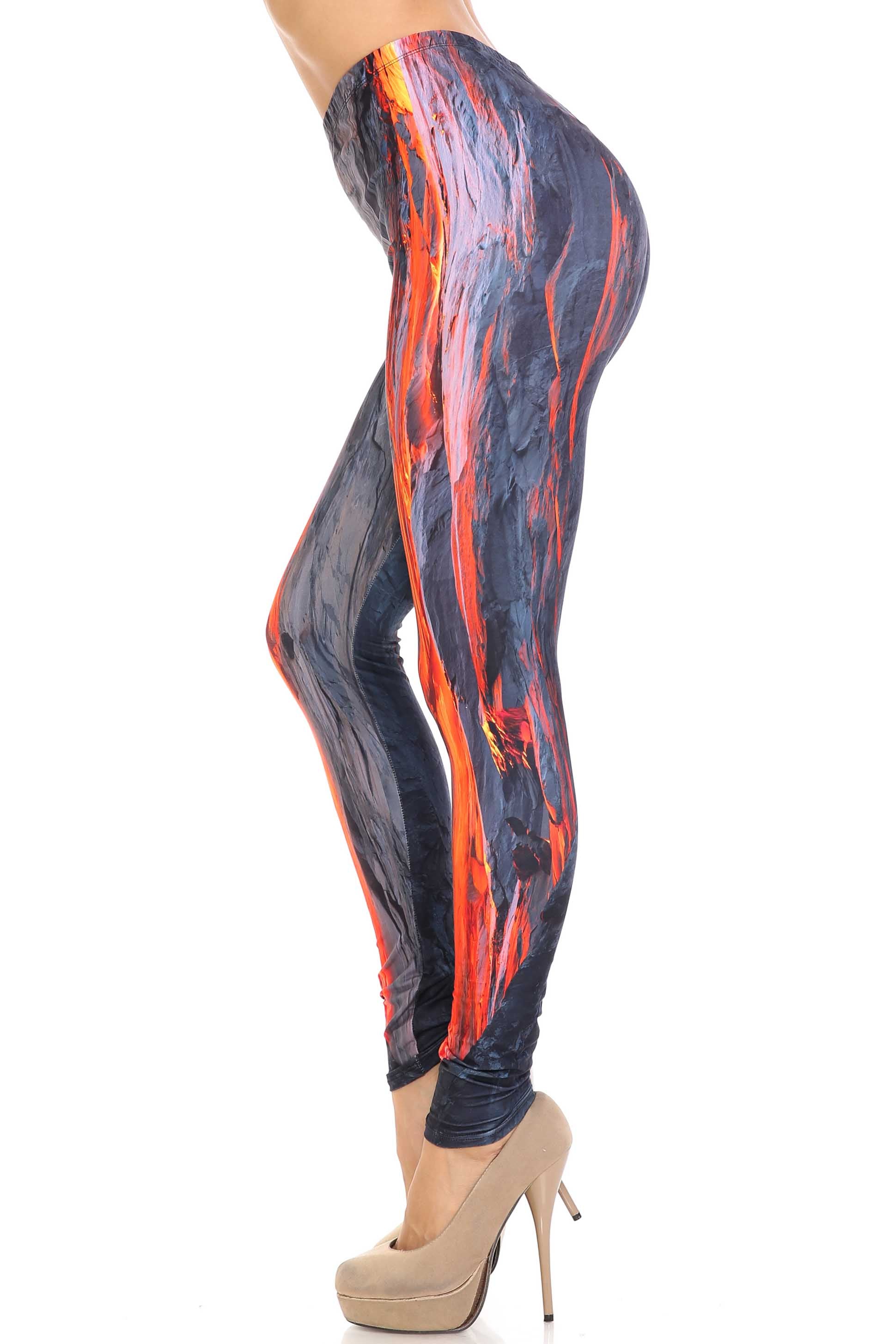 Creamy Soft Hot Lava Extra Plus Size Leggings - 3X-5X - By USA Fashion (XPlus One Size,Charcoal)