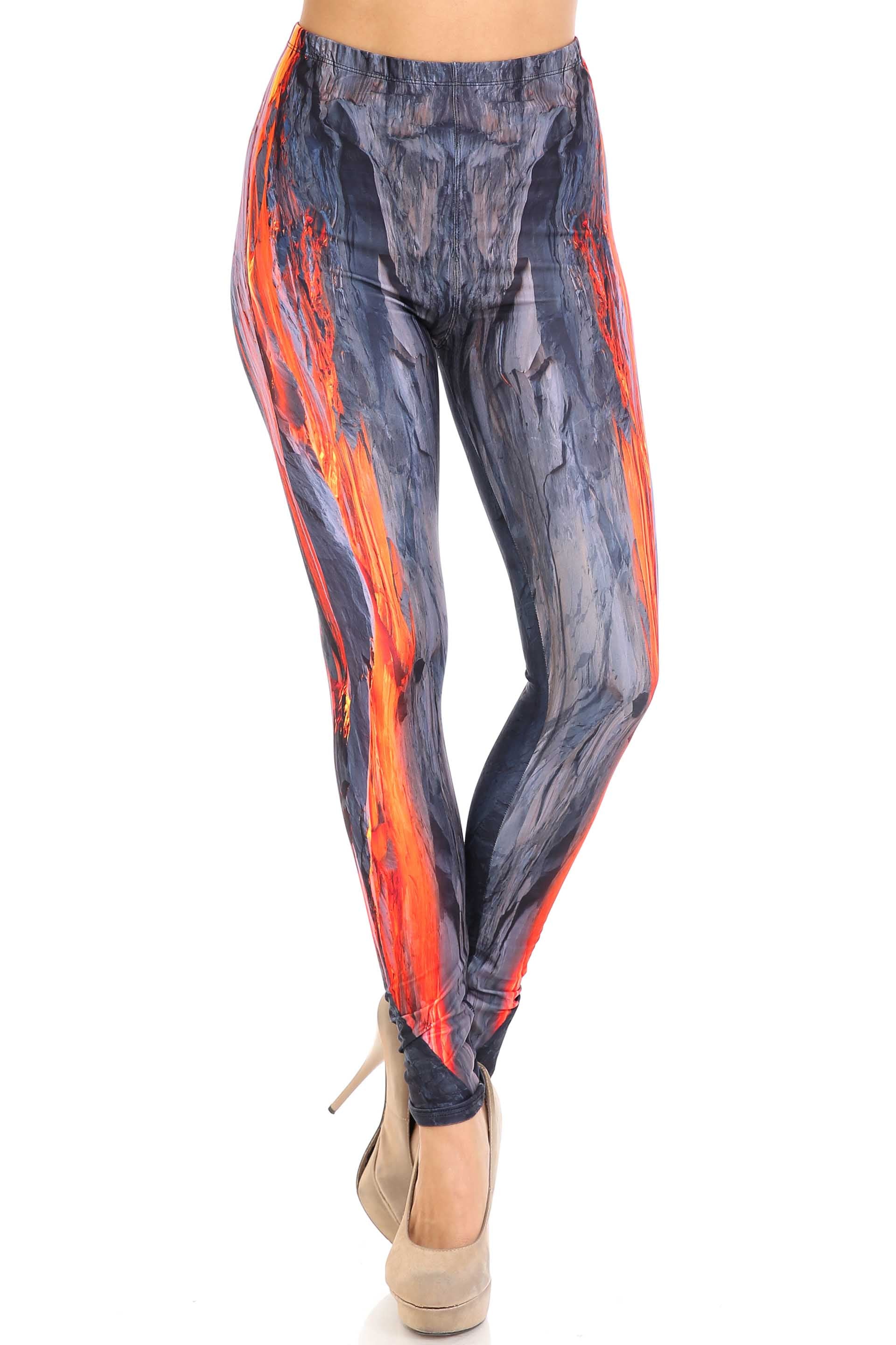 Creamy Soft Hot Lava Extra Plus Size Leggings - 3X-5X - By USA Fashion (XPlus One Size,Charcoal)
