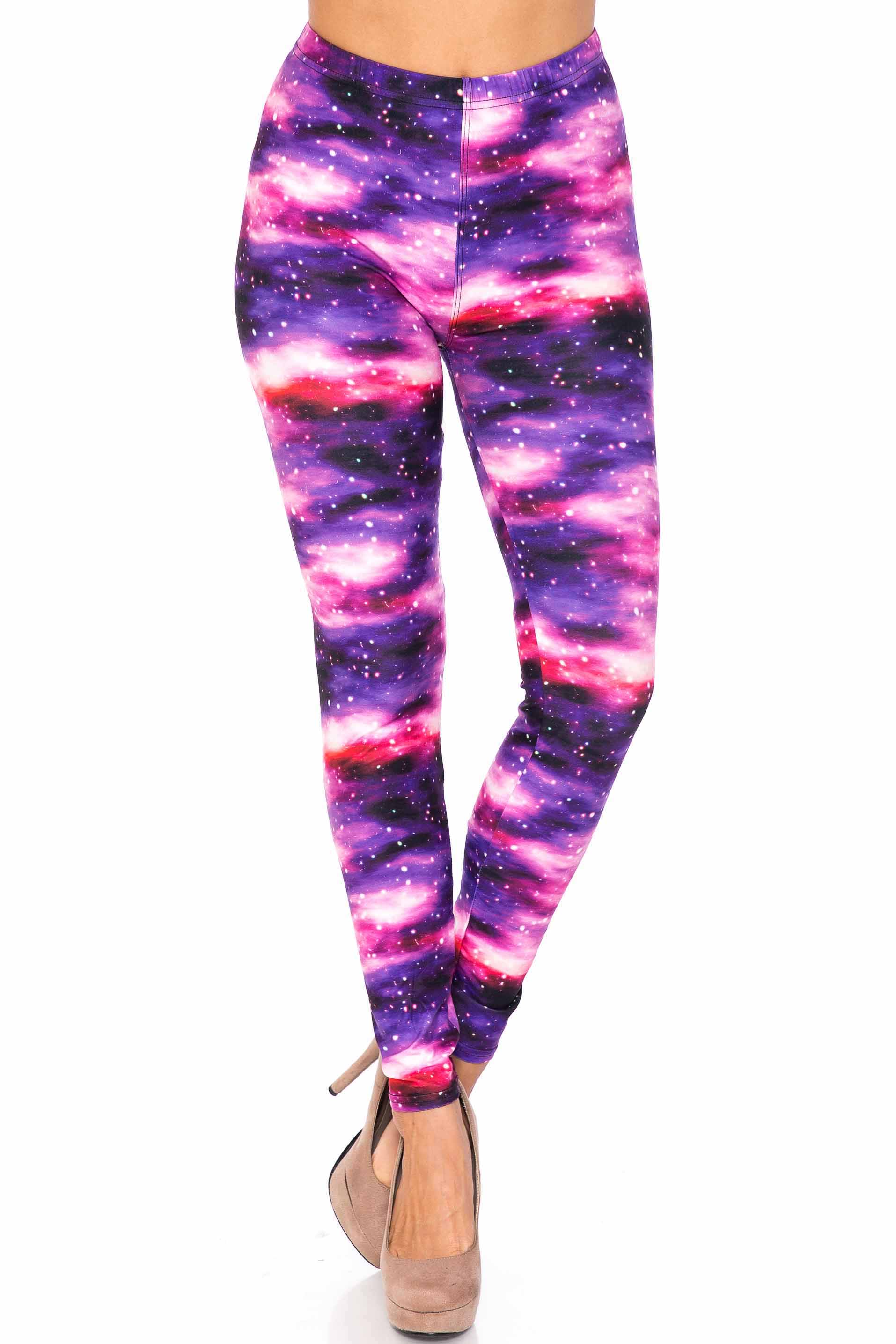 Creamy Soft Purple Mist Extra Plus Size Leggings - 3X-5X - USA Fashion (XPlus One Size,Purple)