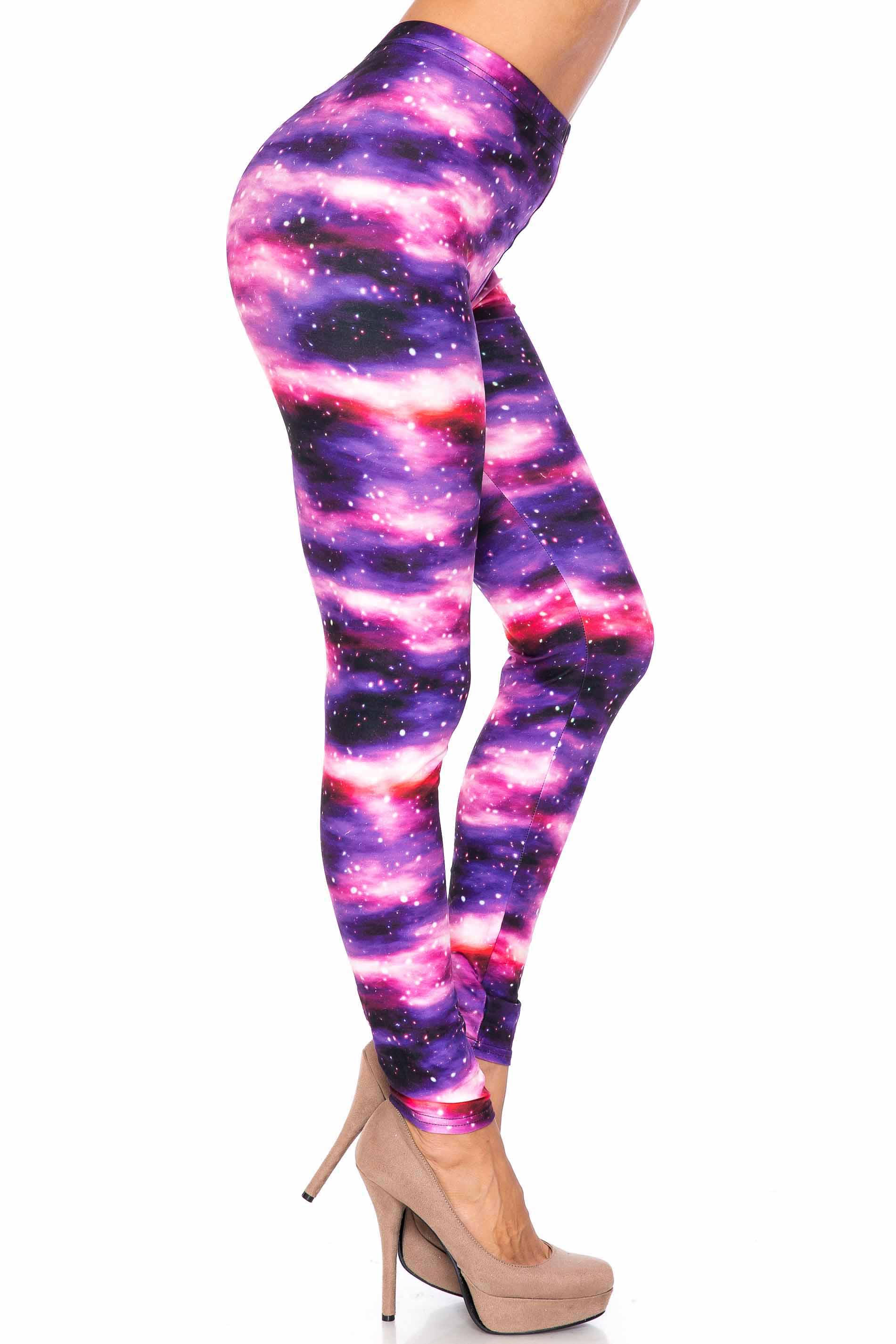 Creamy Soft Purple Mist Extra Plus Size Leggings - 3X-5X - USA Fashion (XPlus One Size,Purple)