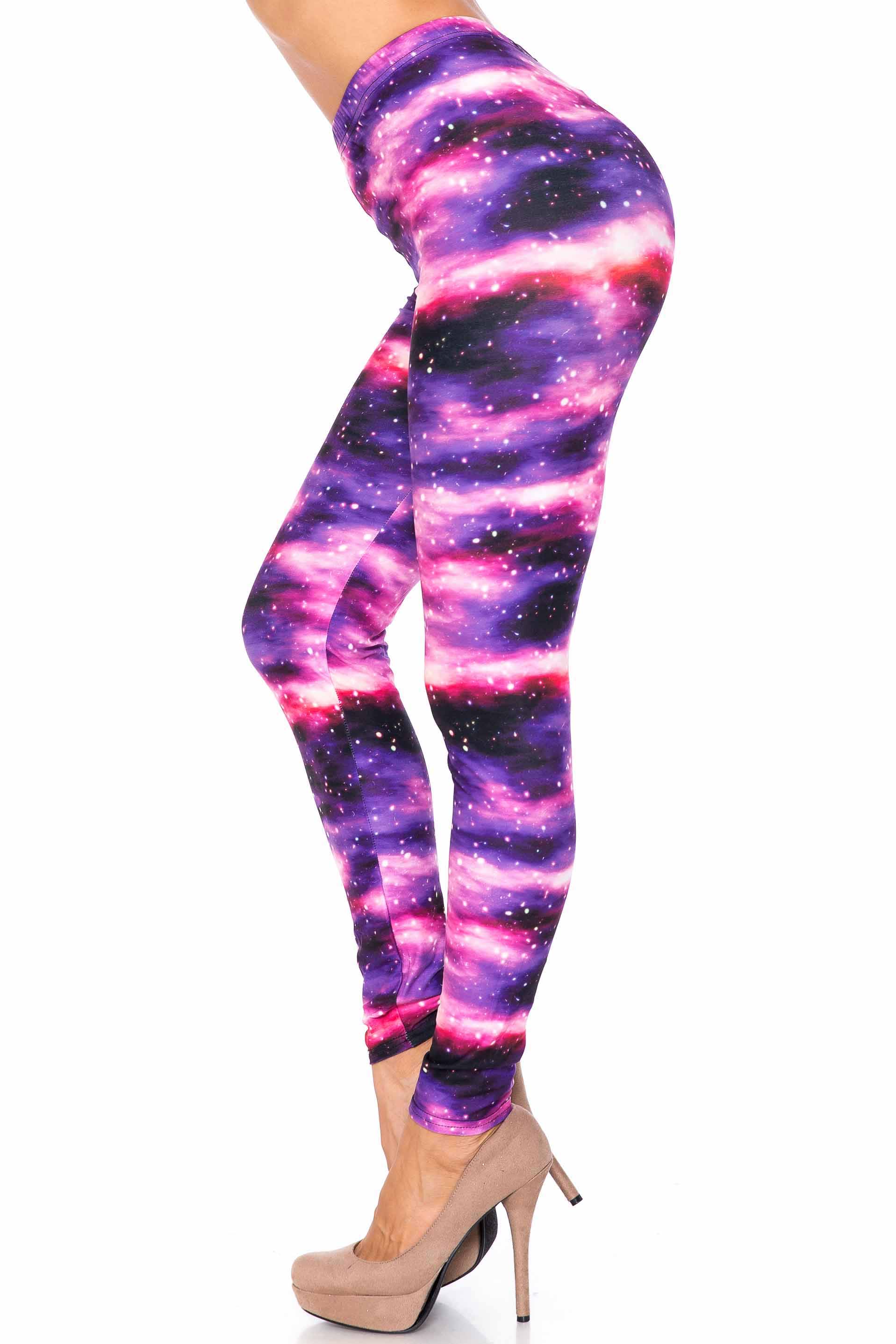 Creamy Soft Purple Mist Extra Plus Size Leggings - 3X-5X - USA Fashion (XPlus One Size,Purple)