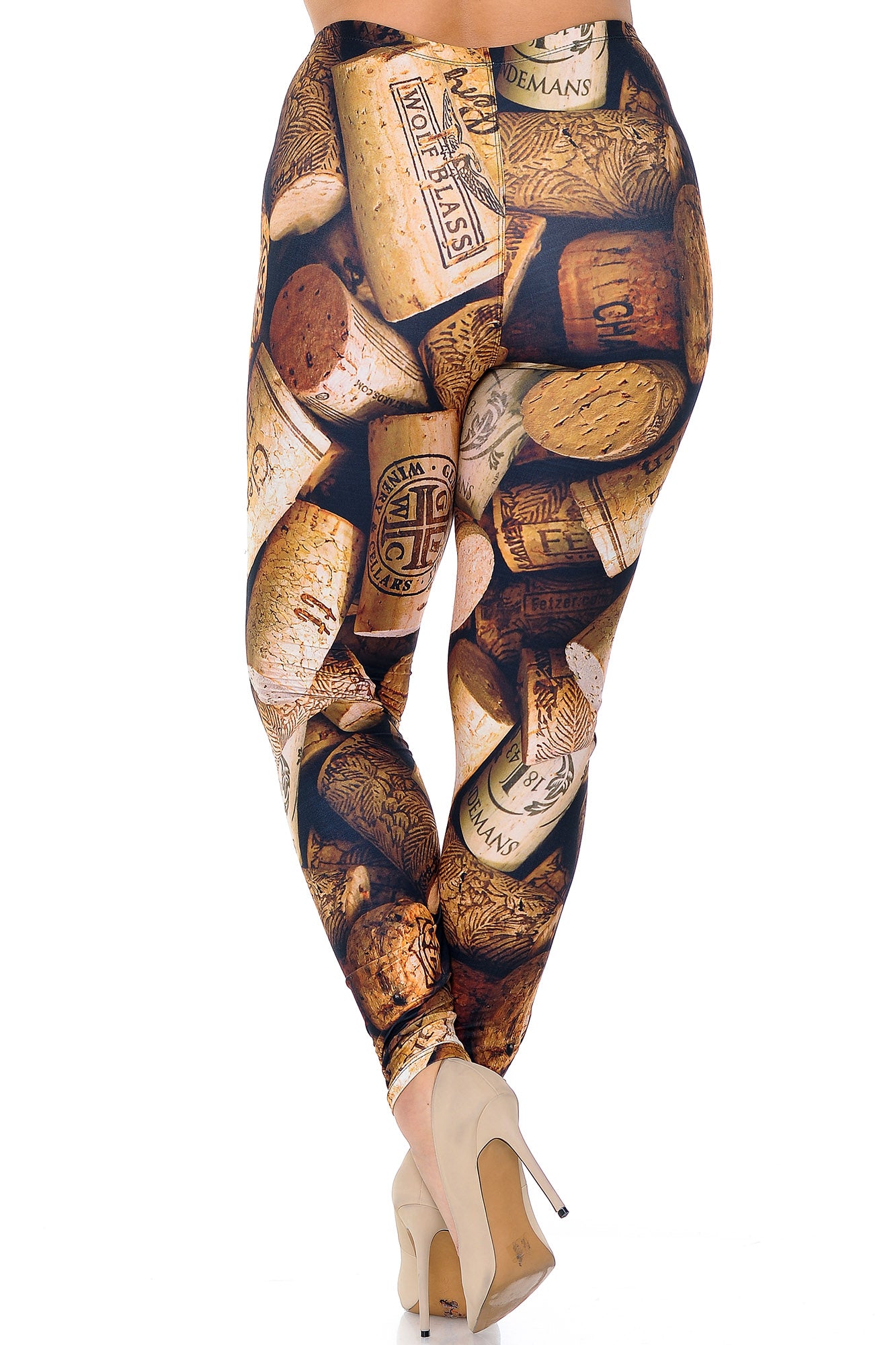Creamy Soft Wine Cork Extra Plus Size Leggings - 3X-5X - USA Fashion (XPlus One Size,Brown)