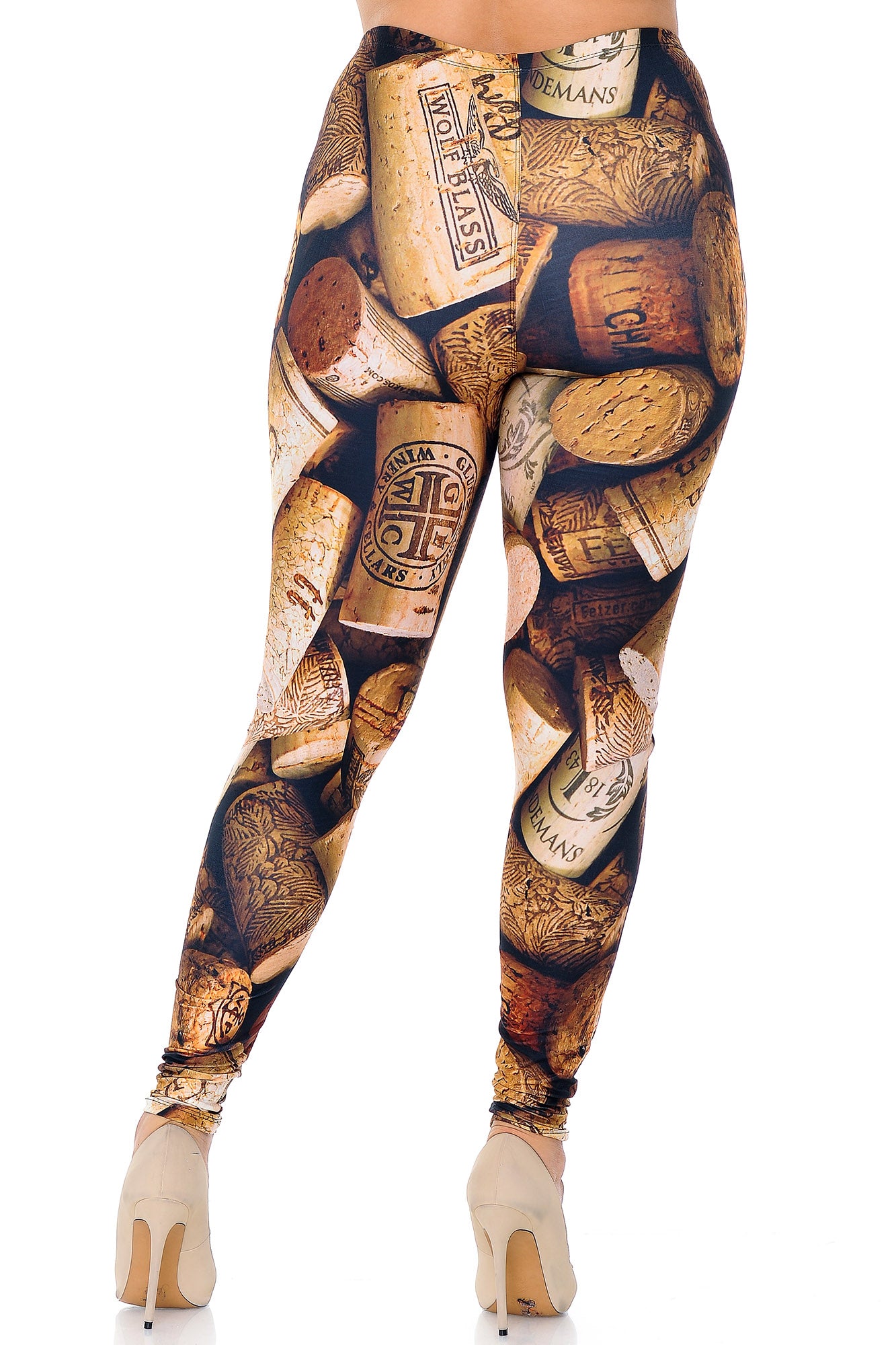 Creamy Soft Wine Cork Extra Plus Size Leggings - 3X-5X - USA Fashion (XPlus One Size,Brown)