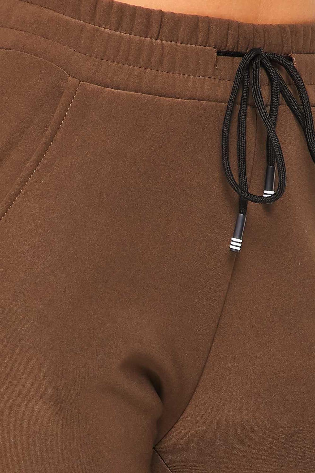 Scuba Solid Fur Lined Jogger Pocket Zipper & Drawstring