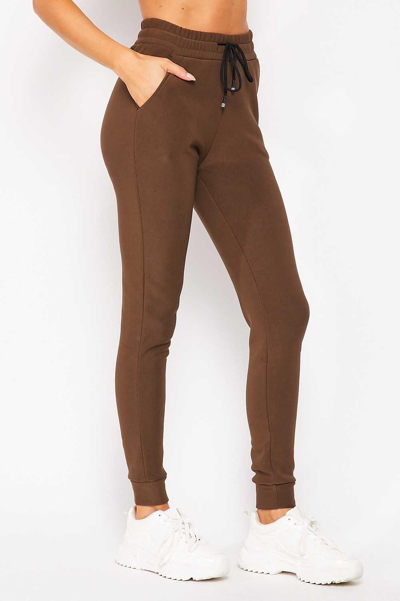 Scuba Solid Fur Lined Jogger with Drawstring