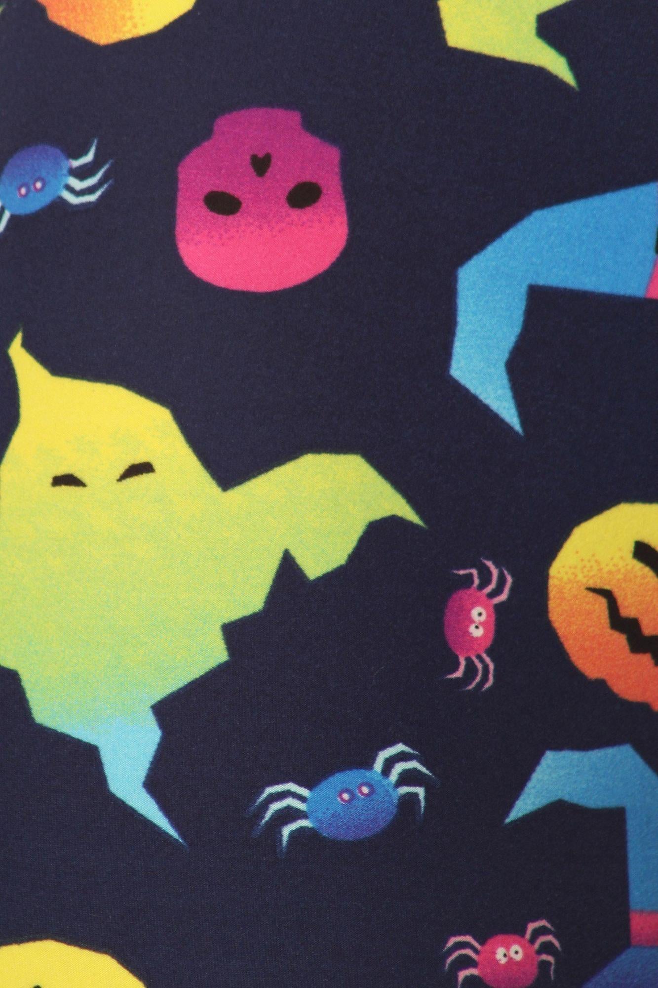 Buttery Soft Ghostbusters Ghosts Halloween Leggings (One Size Regular,Multi Color Bold)