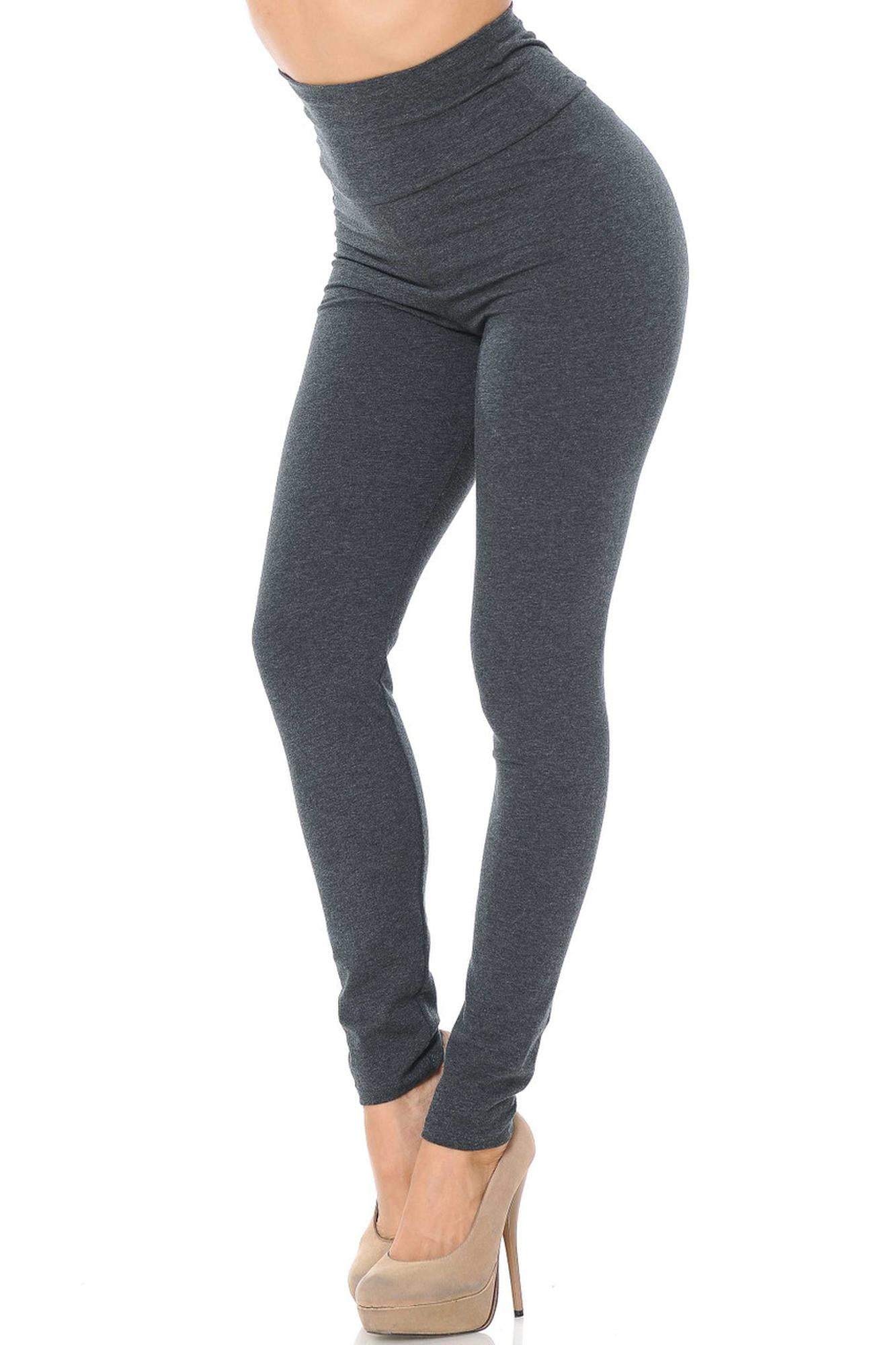 High Waisted Cotton Leggings | Imported