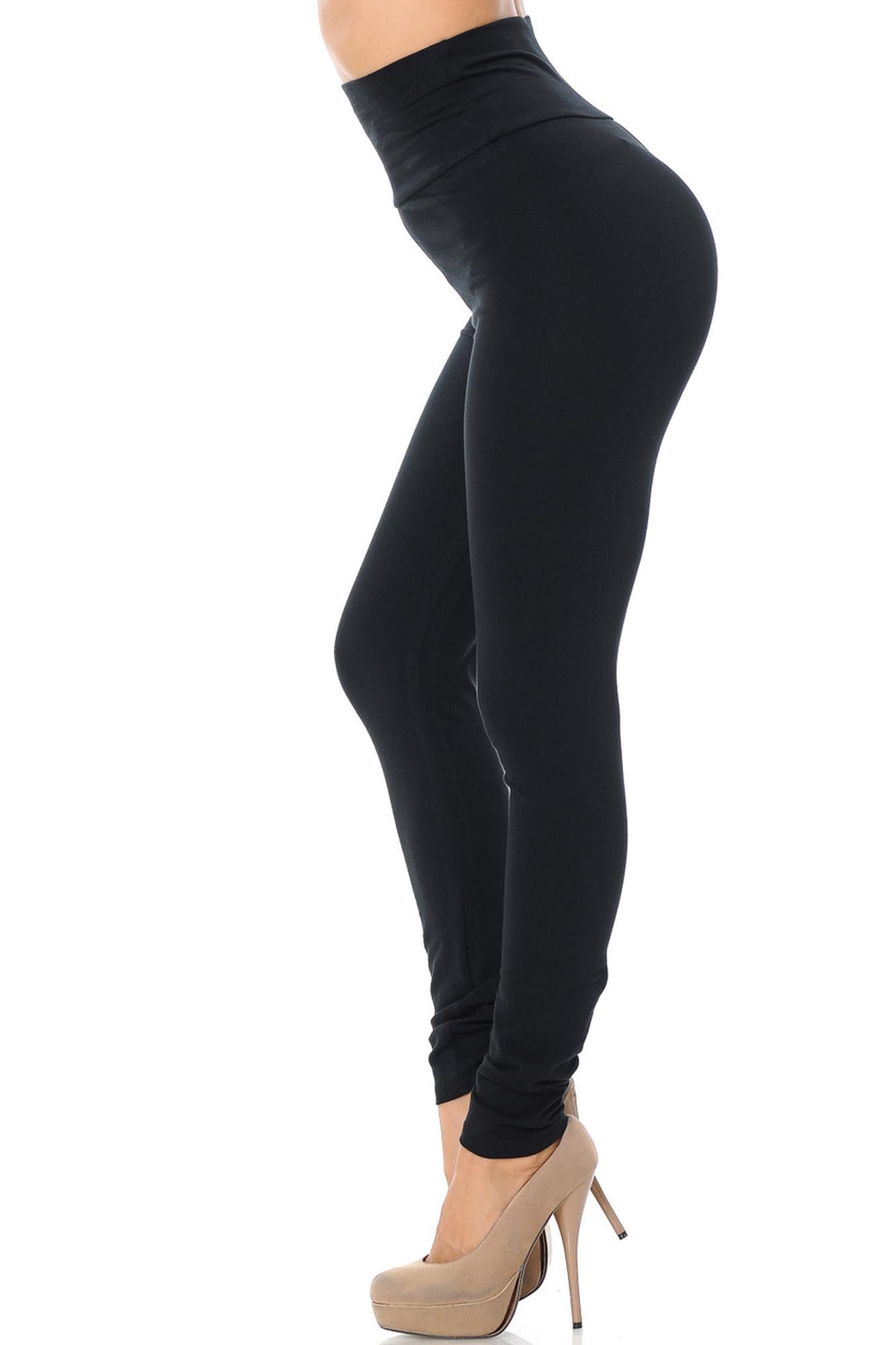 High Waisted Cotton Leggings | Imported