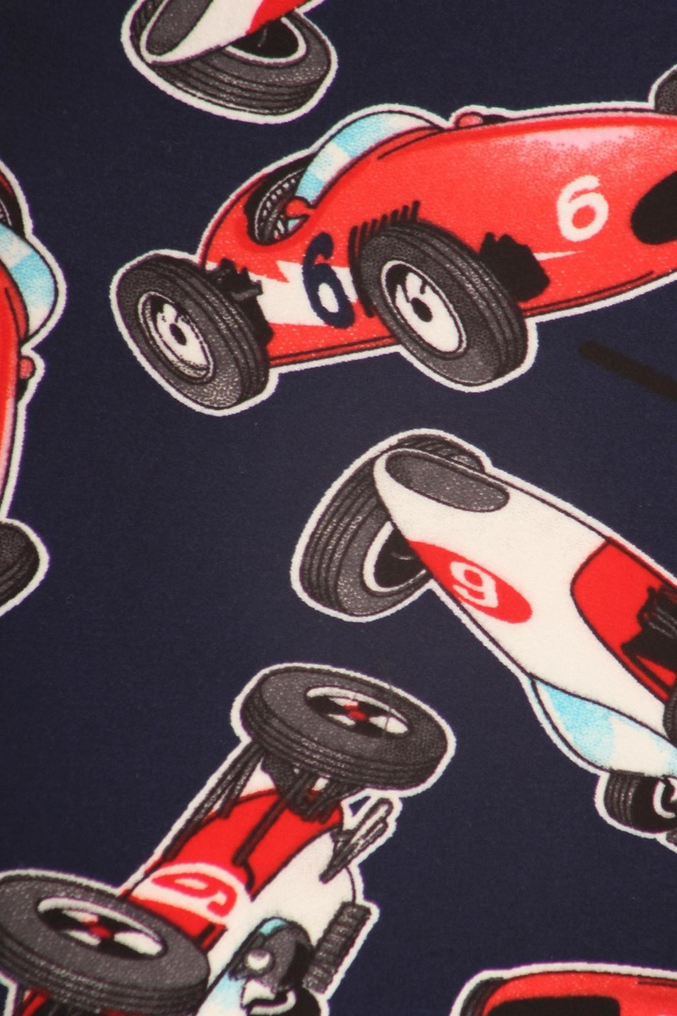 Buttery Soft Retro Race Car Plus Size Leggings (One Size Plus,Navy)
