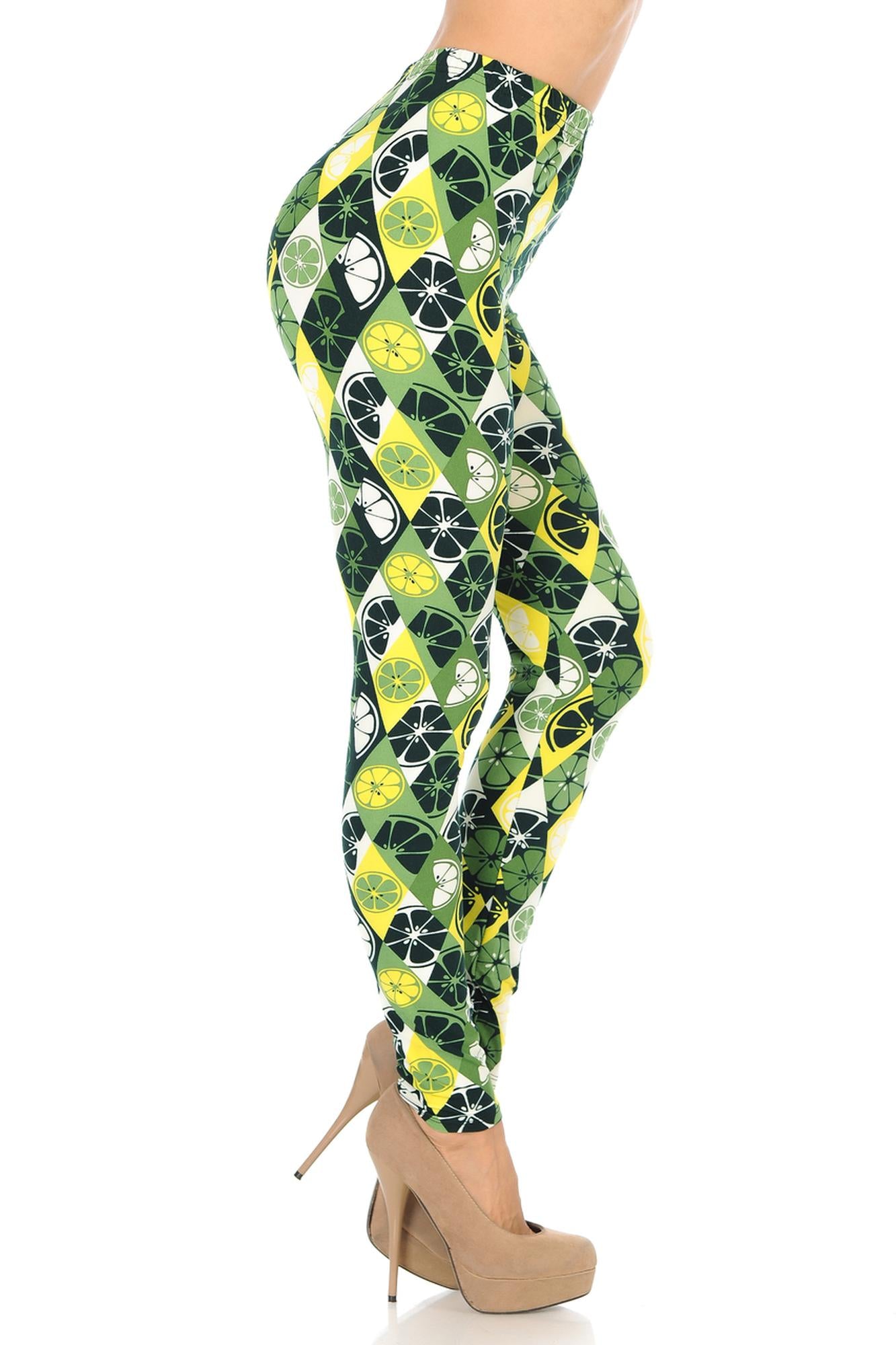 Buttery Soft Luck of the Irish Lime Leggings (One Size Regular,Green)