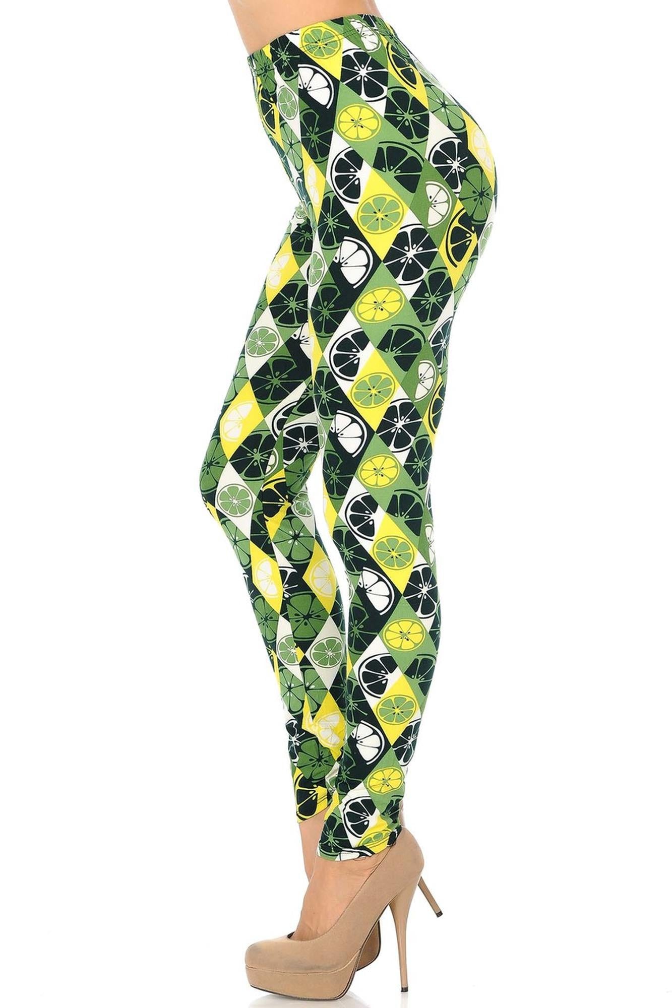 Buttery Soft Luck of the Irish Lime Leggings (One Size Regular,Green)