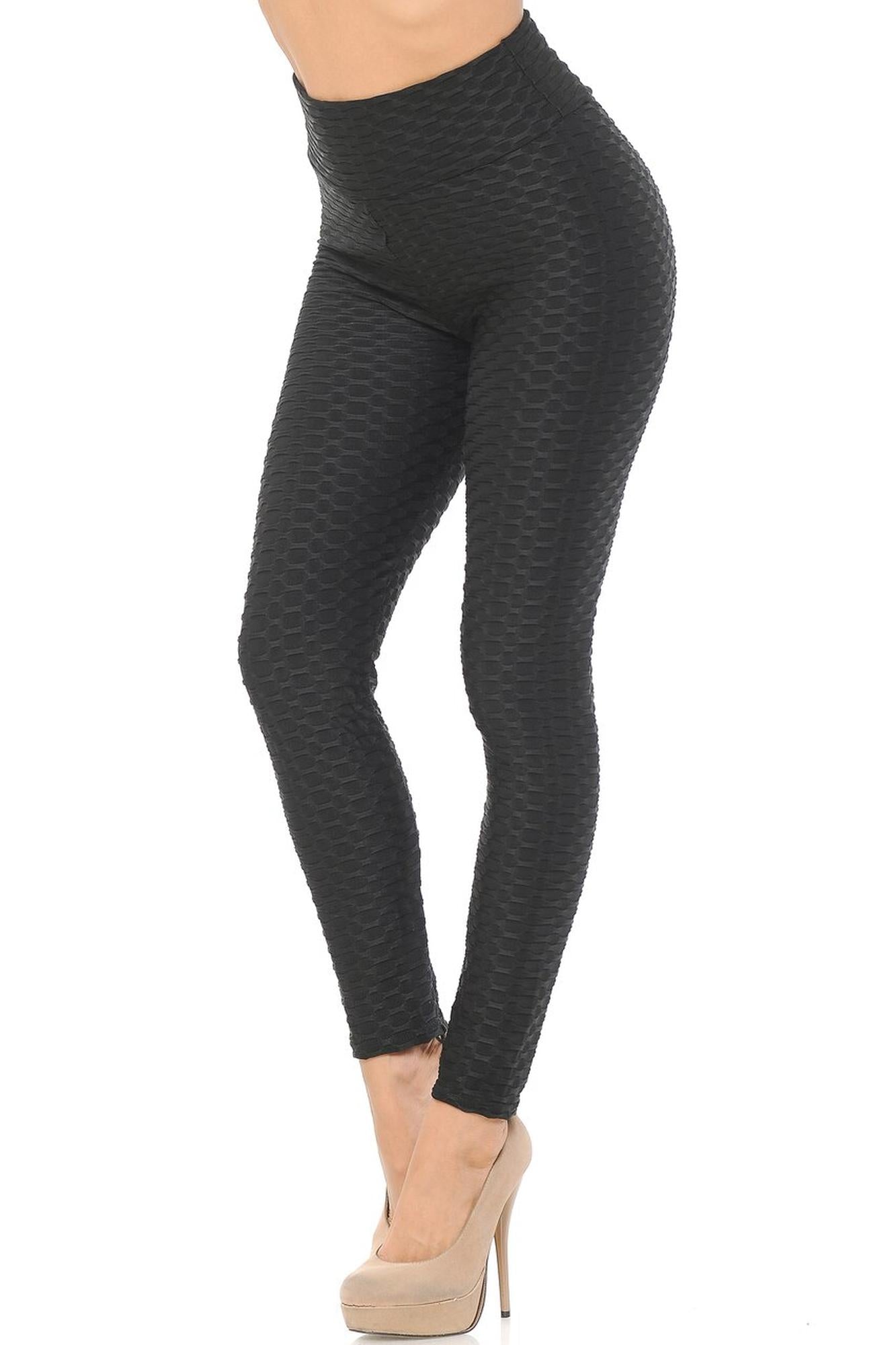 Scrunch Butt Textured High Waisted Leggings