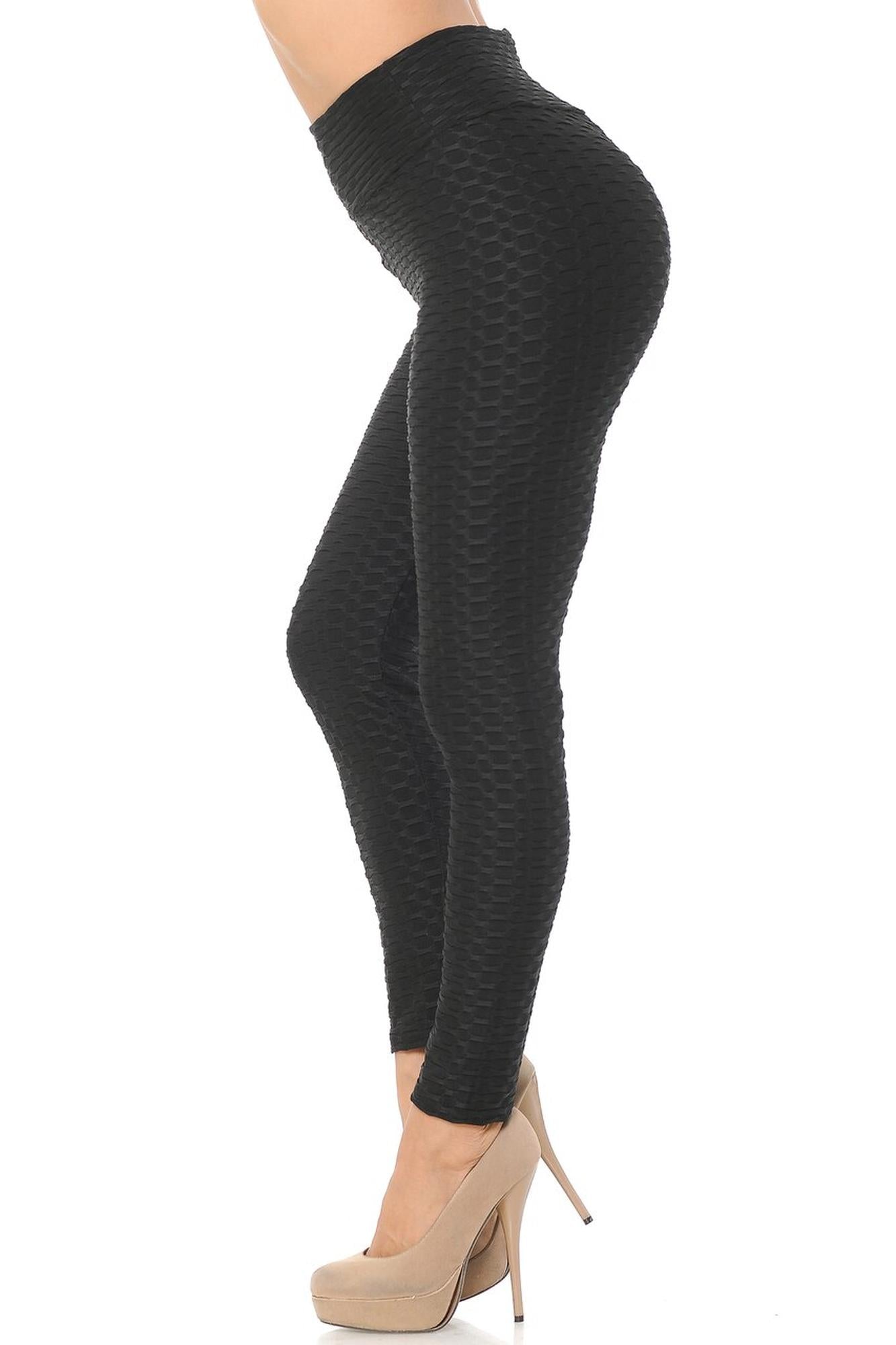 Scrunch Butt Textured High Waisted Leggings