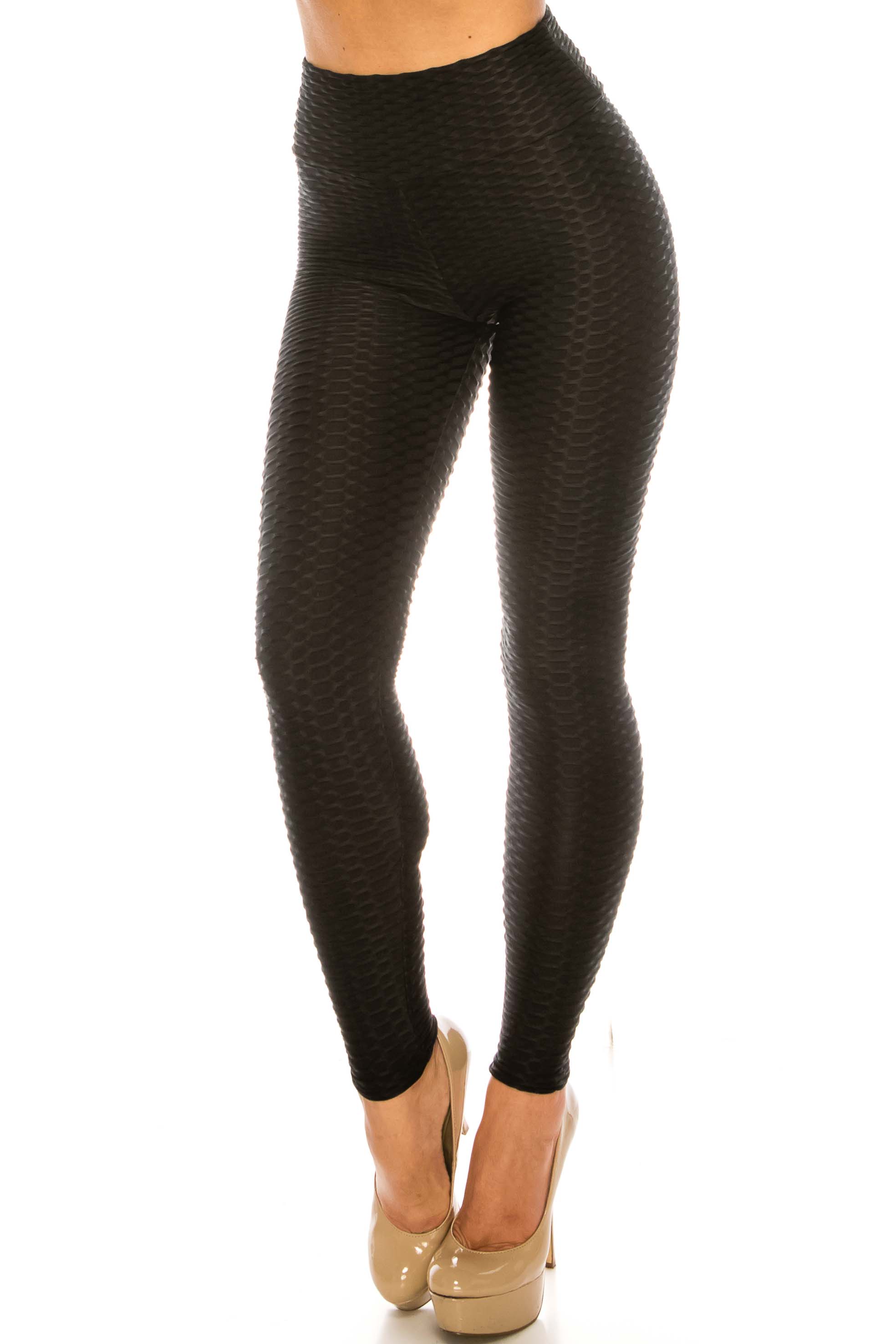 Scrunch Butt Textured High Waisted Leggings