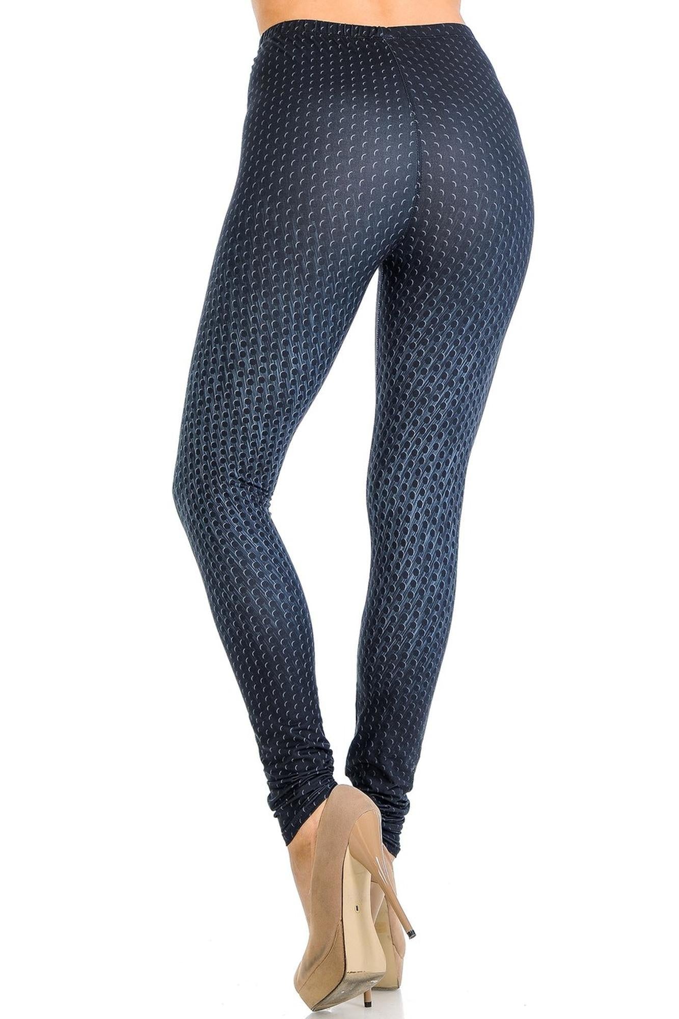 Creamy Soft Textured Dots Leggings - Signature Collection (One Size Regular,Black)