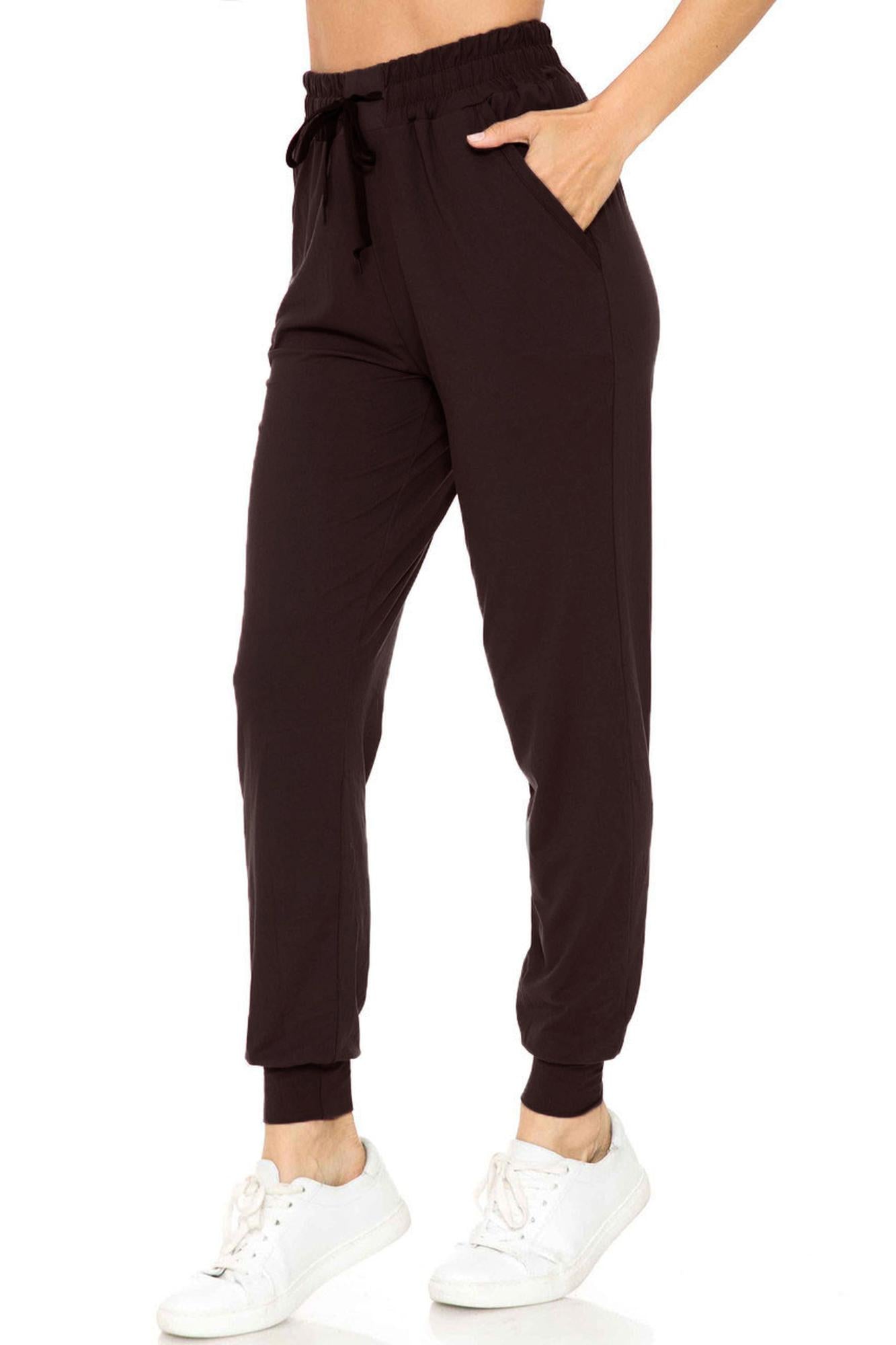 Buttery Smooth Solid Basic Brown Joggers - EEVEE
