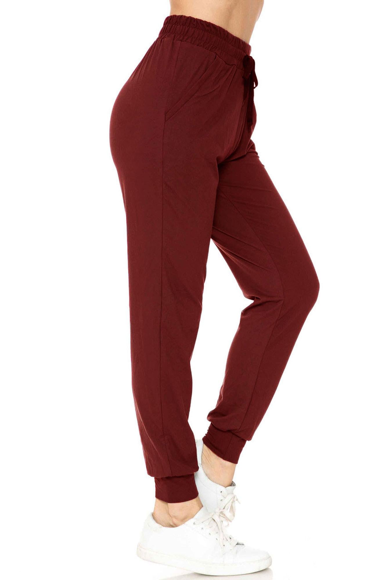 Buttery Smooth Solid Basic Burgundy Joggers | EEVEE