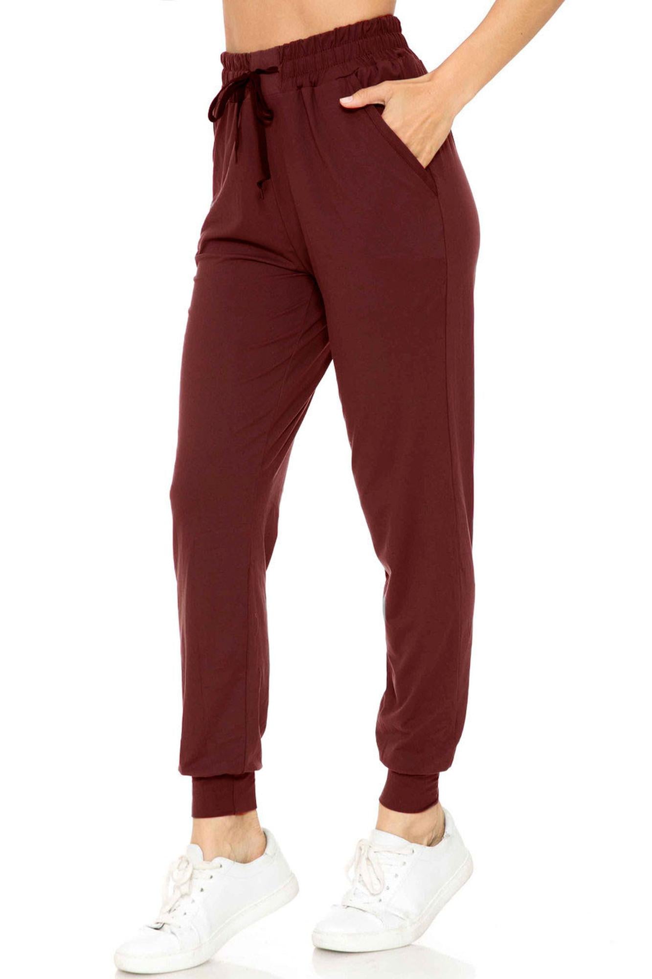 Buttery Smooth Solid Basic Burgundy Joggers | EEVEE