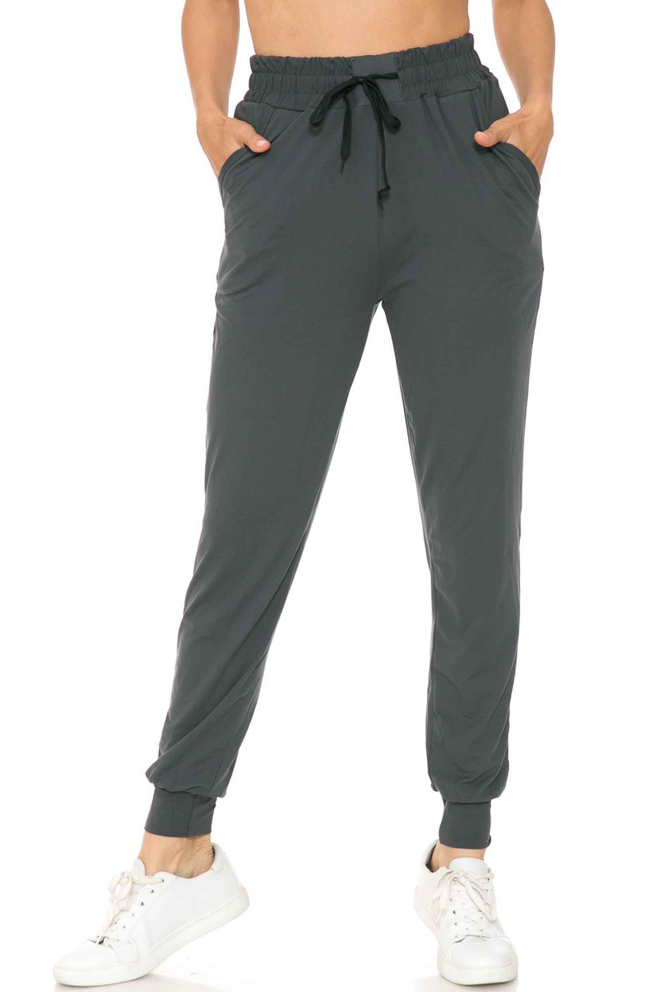 Buttery Smooth Solid Basic Charcoal Women's Joggers | EEVEE