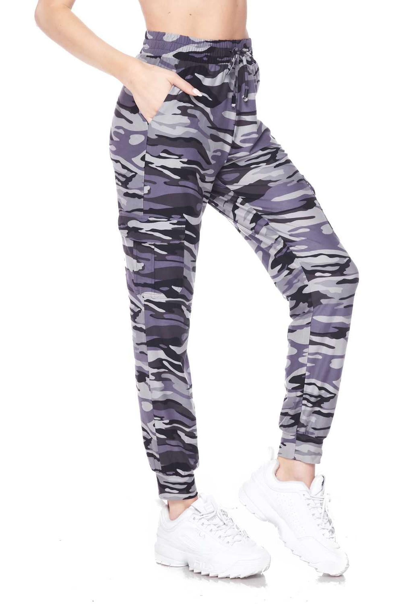 Brushed Charcoal Camouflage Cargo Joggers - New Mix