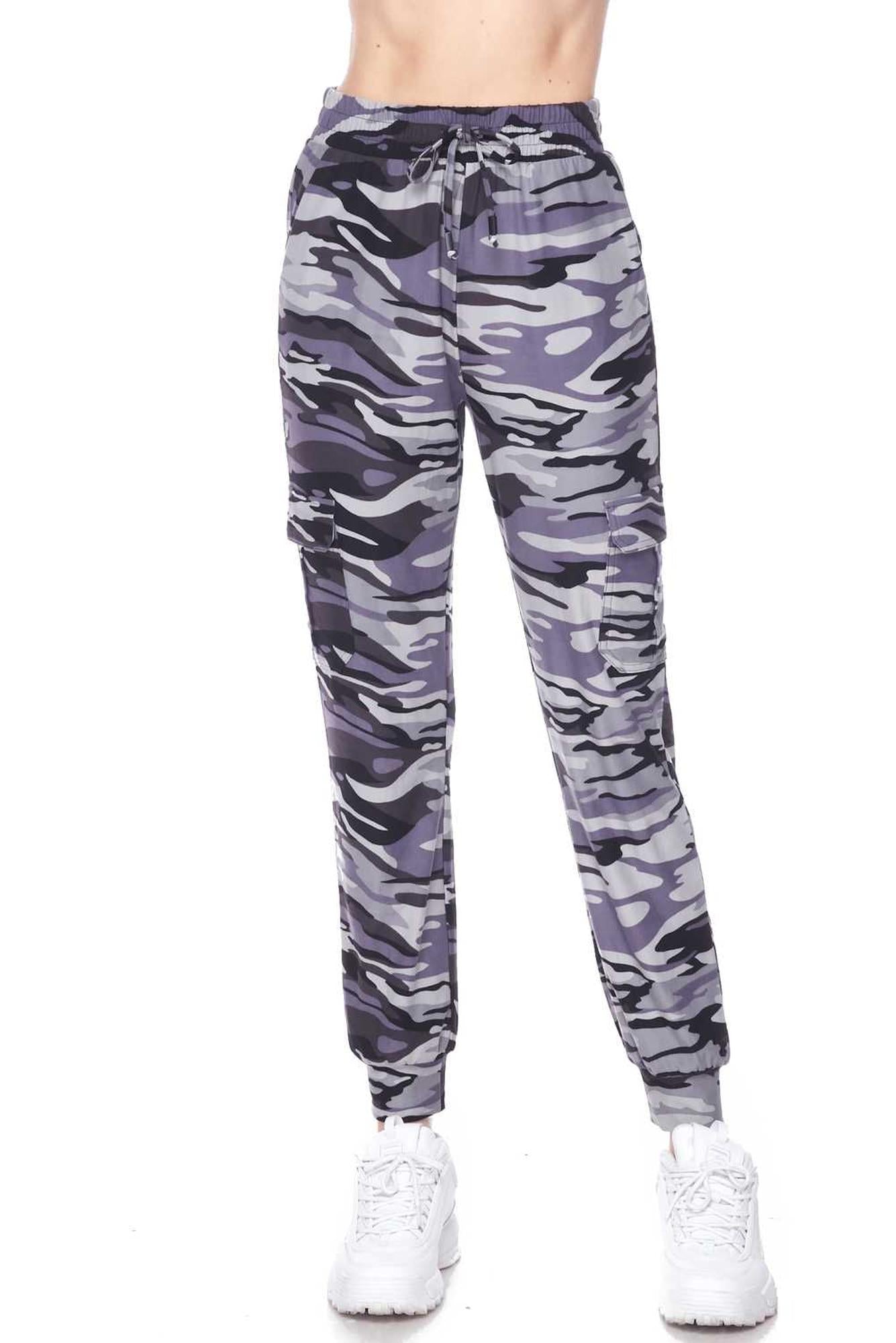 Brushed Charcoal Camouflage Cargo Joggers - New Mix