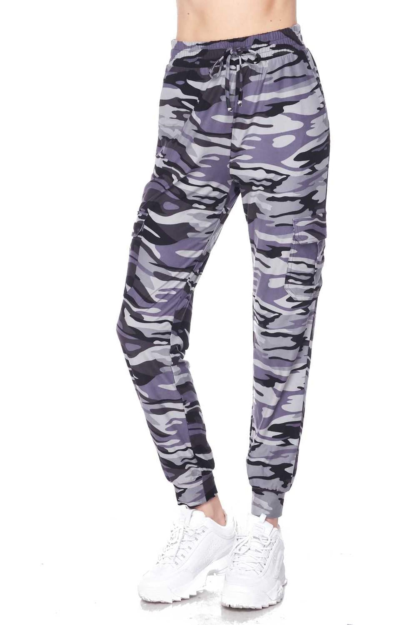 Brushed Charcoal Camouflage Cargo Joggers - New Mix