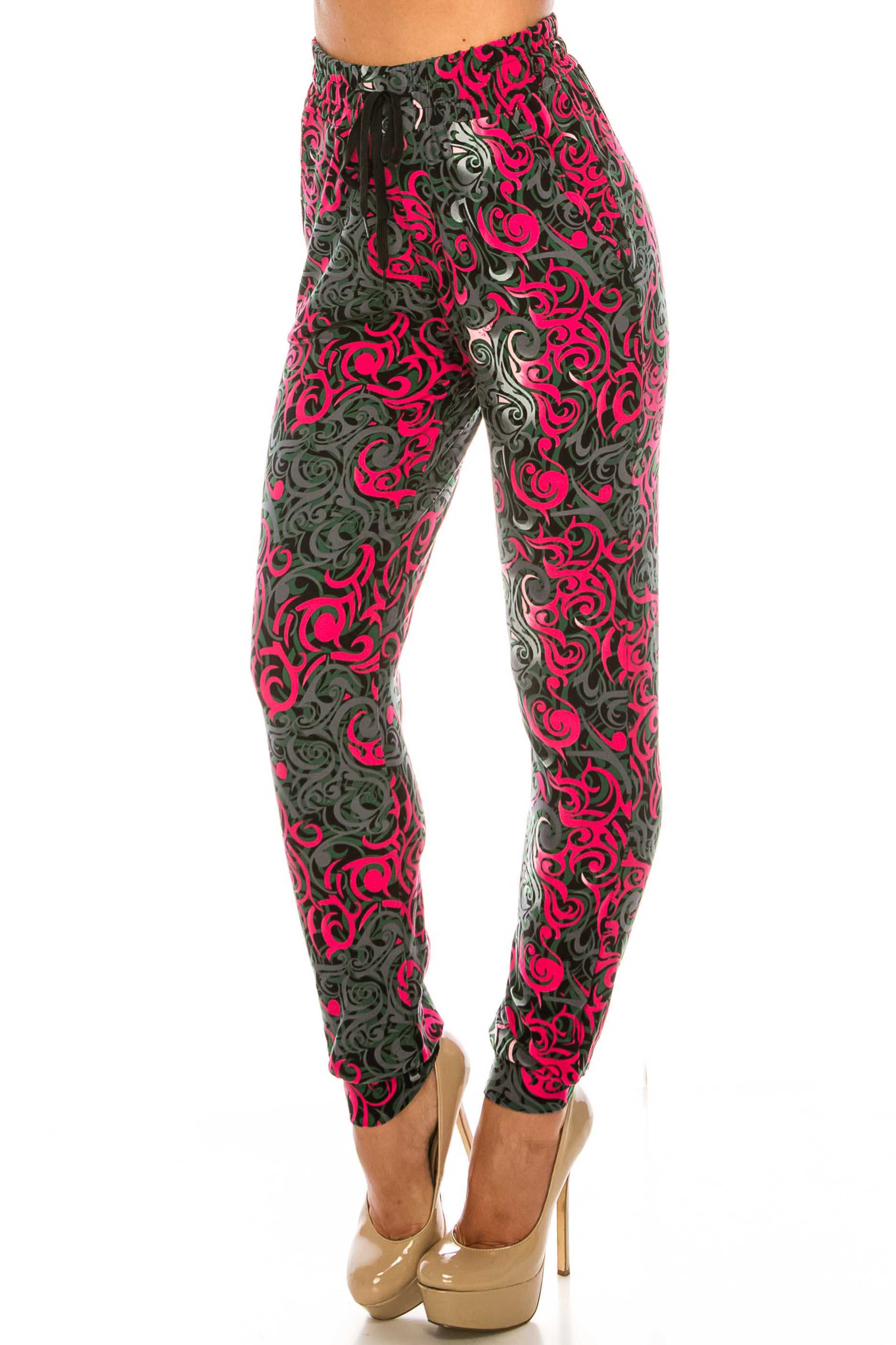 Buttery Smooth Fuchsia Hypnotic Swirl Joggers