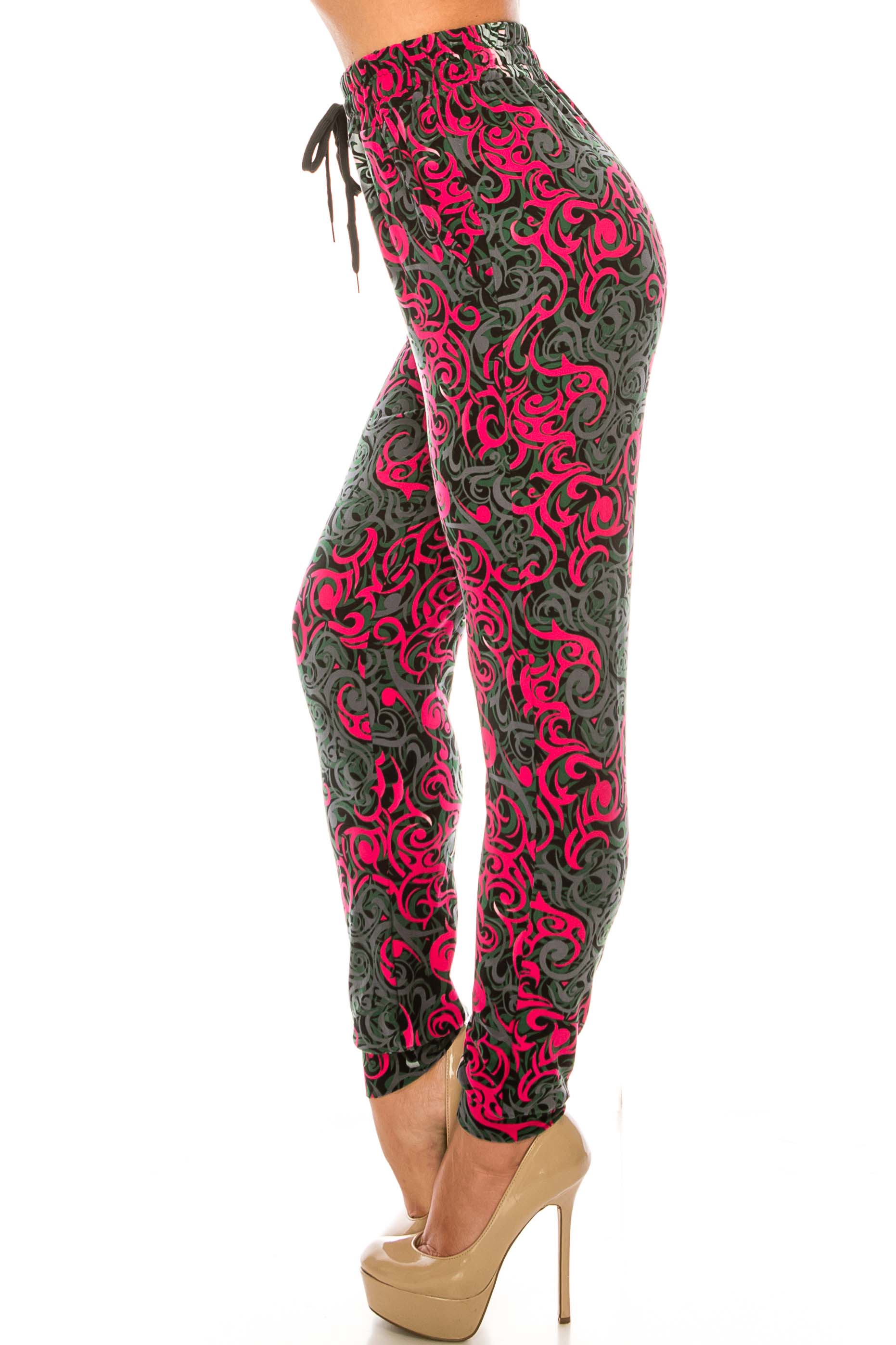 Buttery Smooth Fuchsia Hypnotic Swirl Joggers
