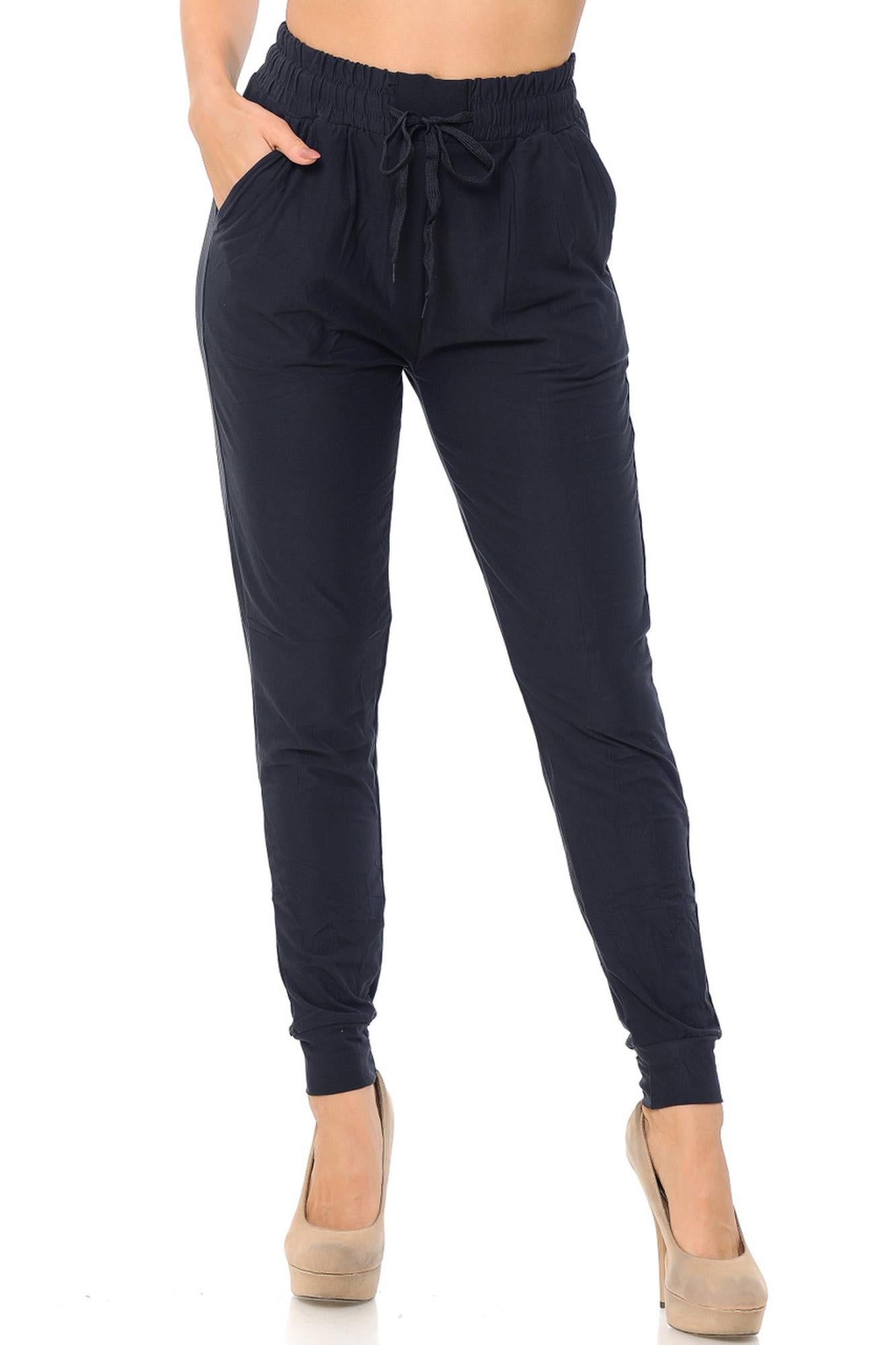 Buttery Smooth Solid Basic Navy Joggers | EEVEE